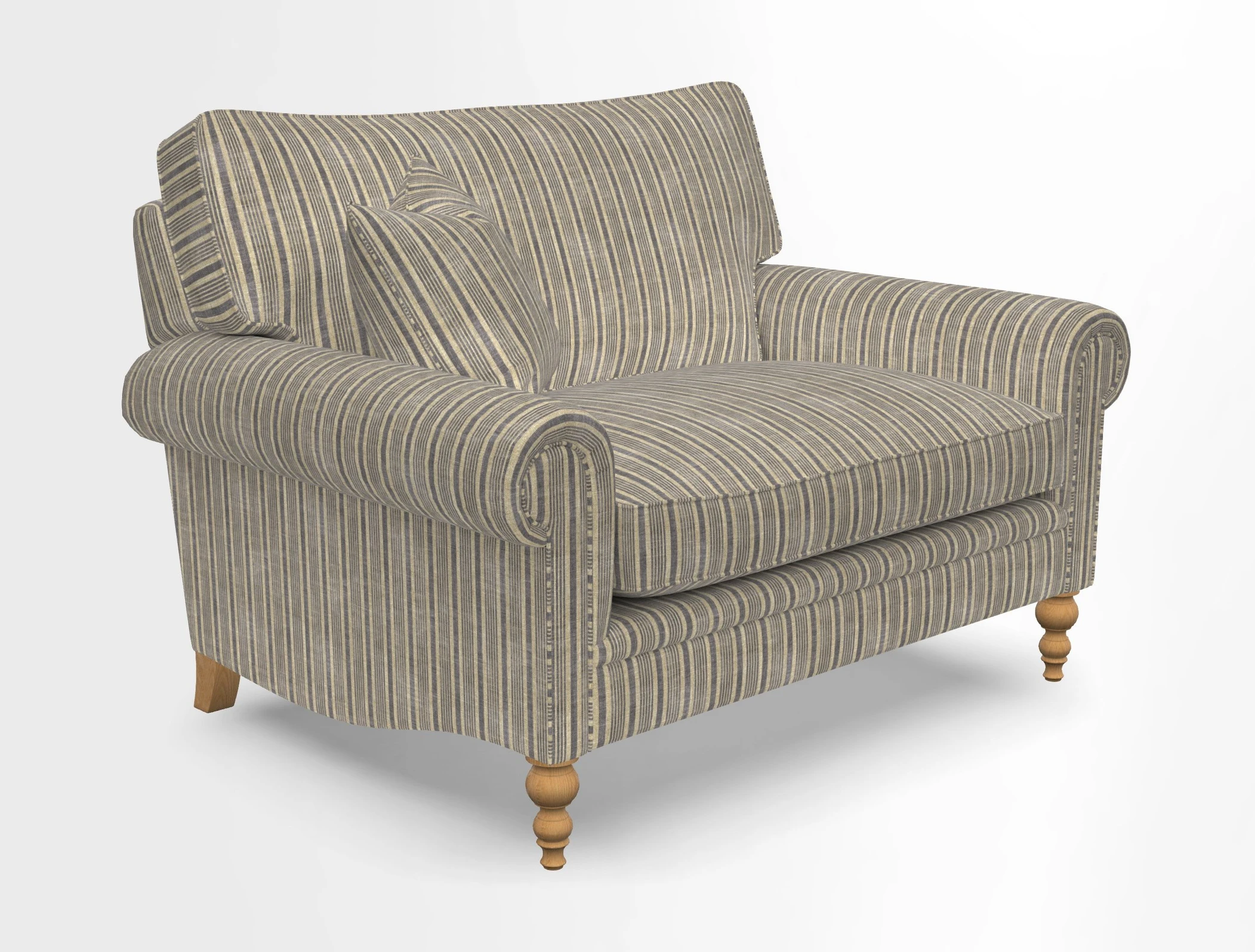 Aldingbourne 3 seater sofa in Grain Sack Stripe Linen Red