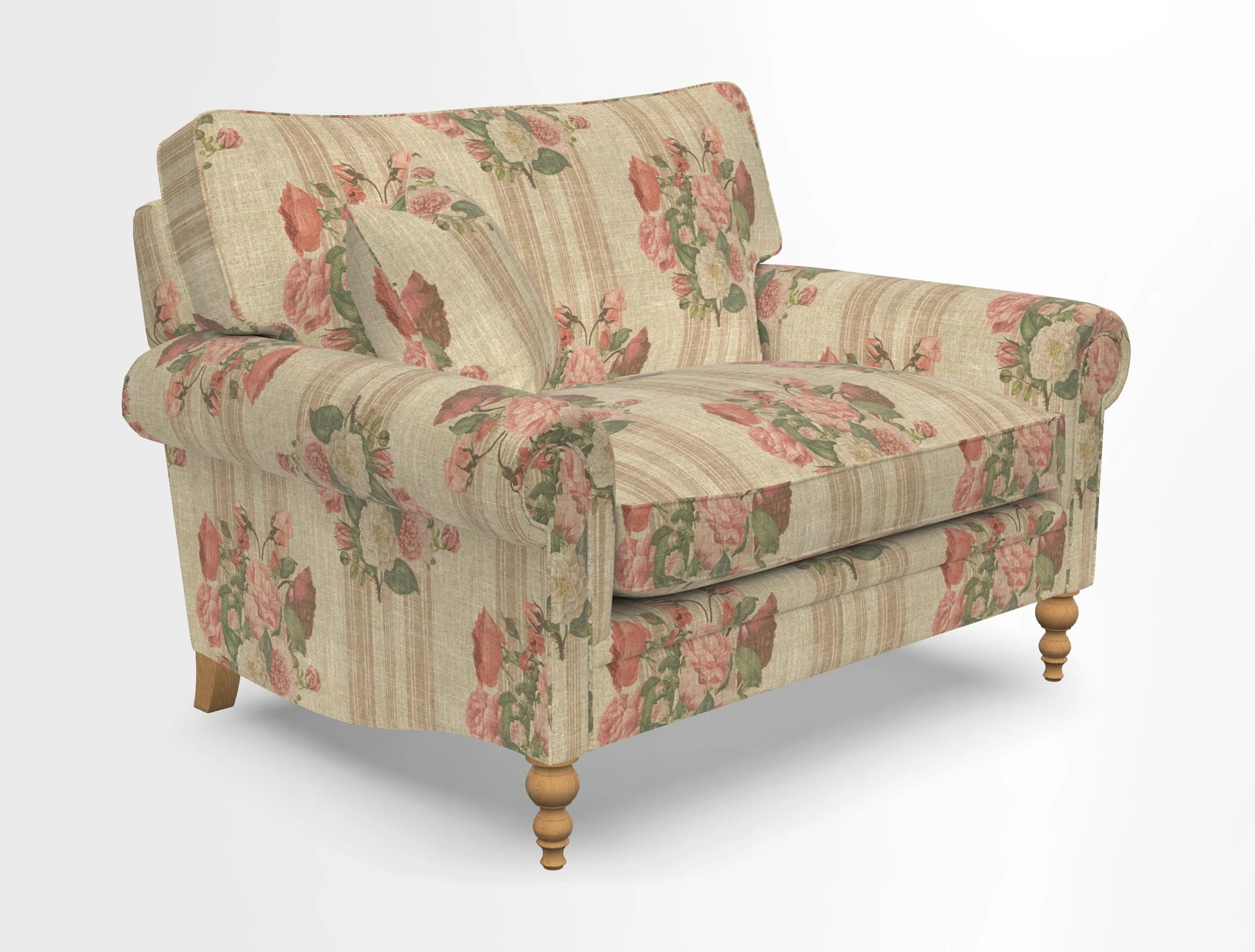 Aldingbourne 3 seater sofa in Grain Sack Stripe Linen Red