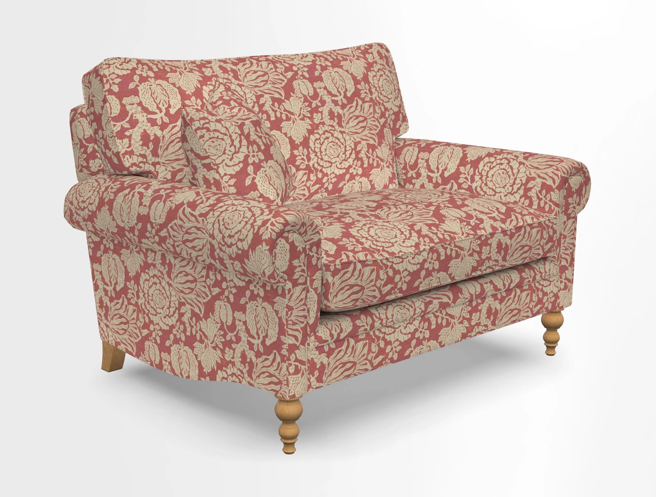 Aldingbourne 3 seater sofa in Grain Sack Stripe Linen Red