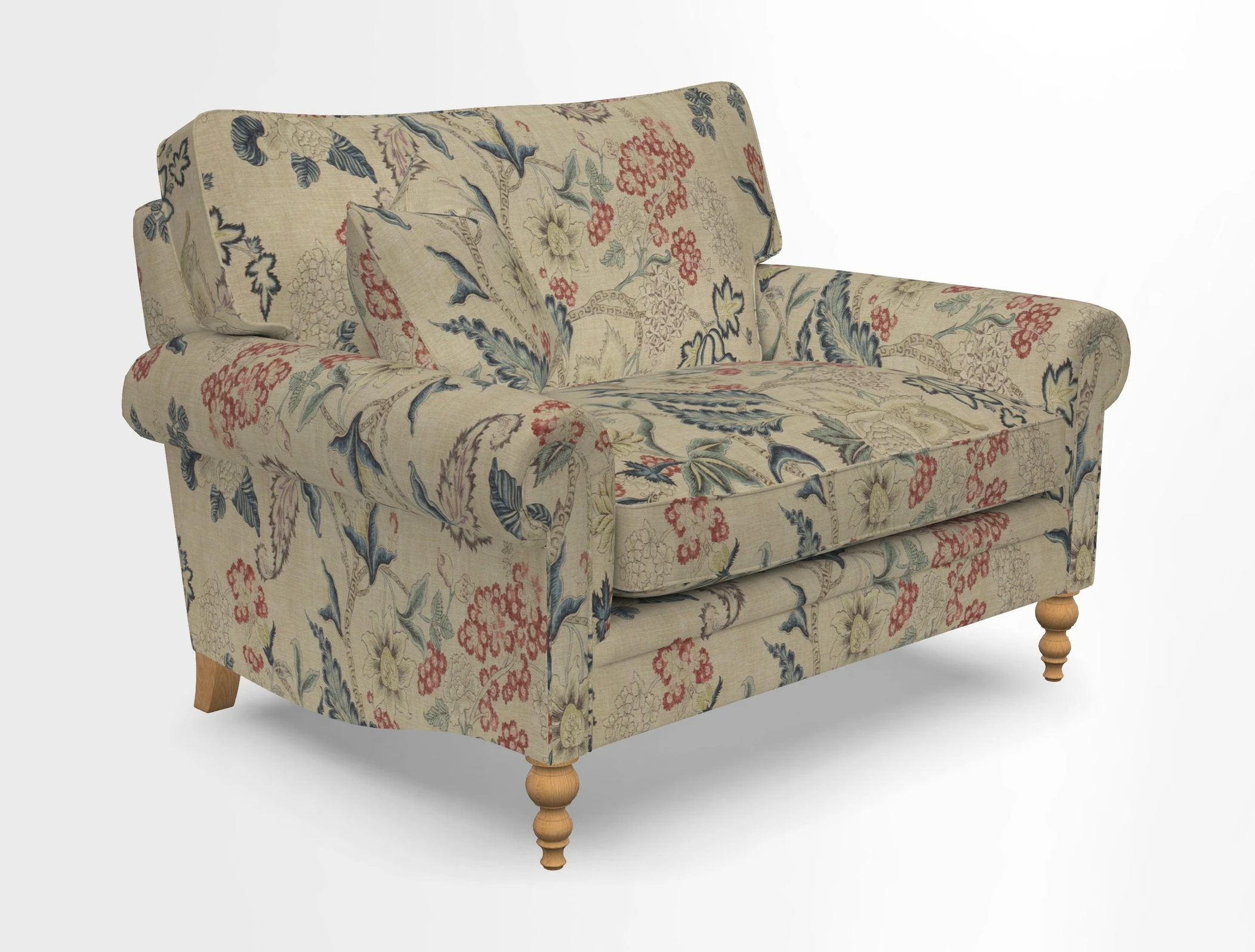 Aldingbourne 3 seater sofa in Grain Sack Stripe Linen Red