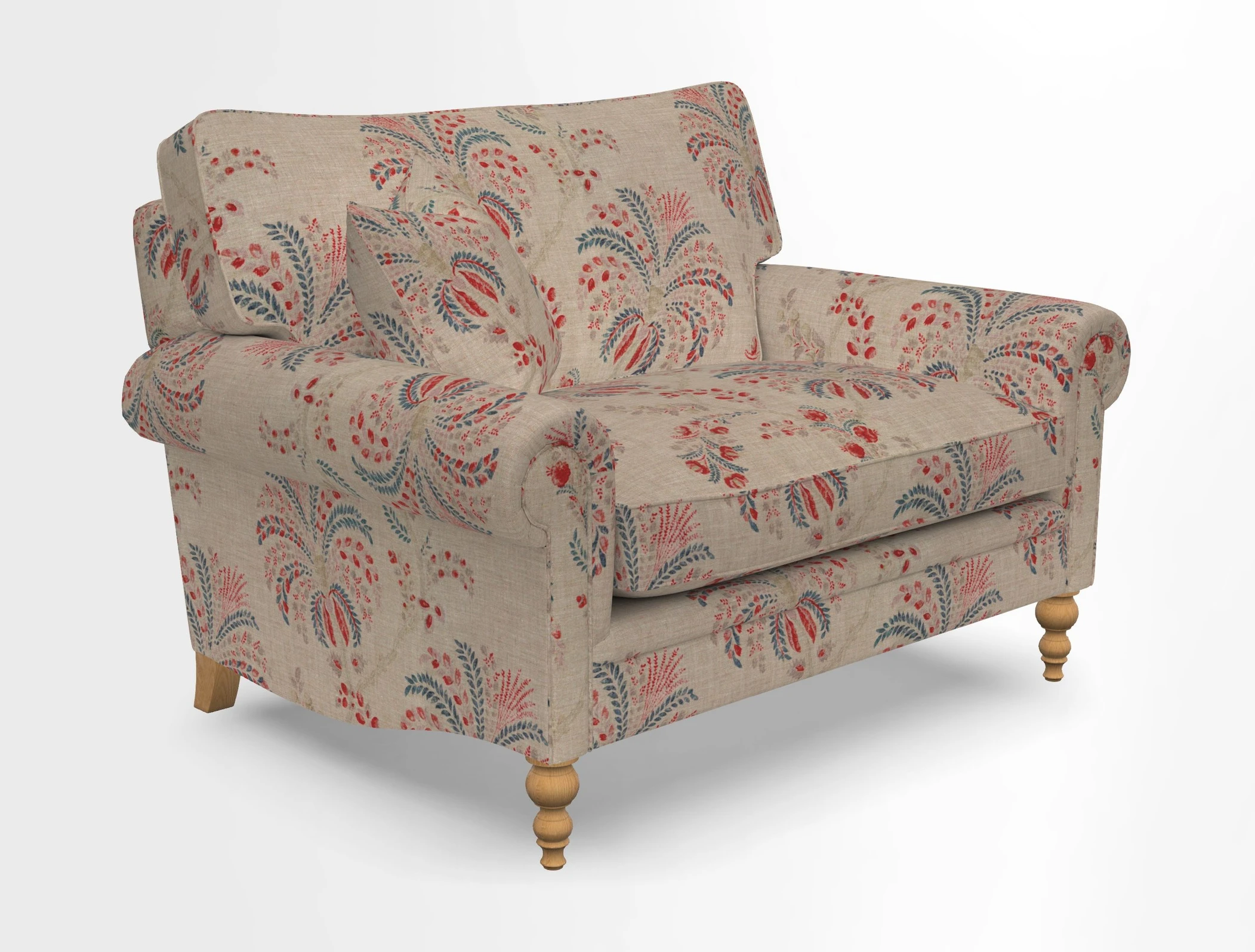 Aldingbourne 3 seater sofa in Grain Sack Stripe Linen Red