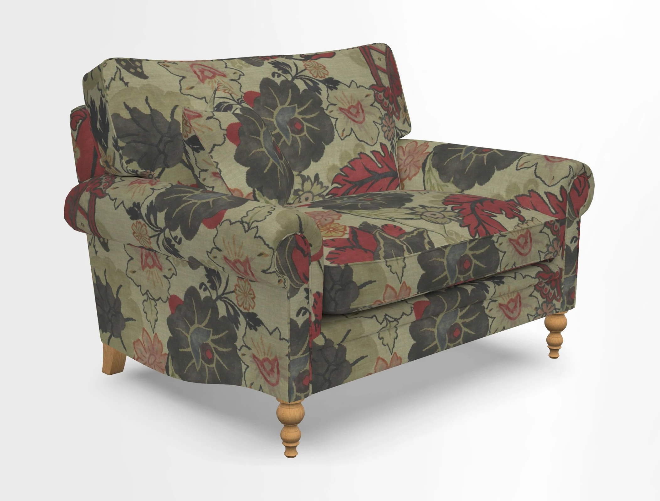 Aldingbourne 3 seater sofa in Grain Sack Stripe Linen Red