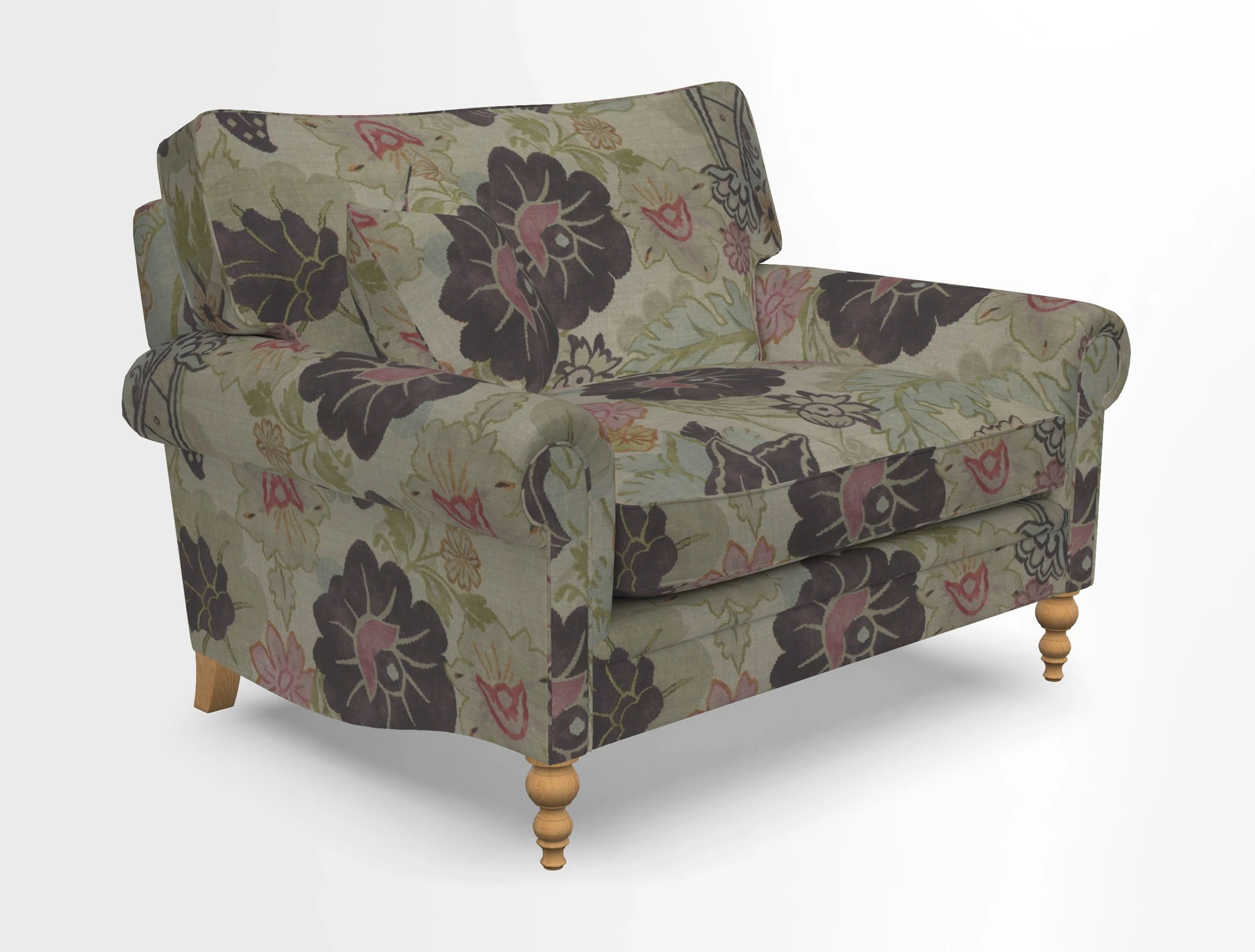 Aldingbourne 3 seater sofa in Grain Sack Stripe Linen Red
