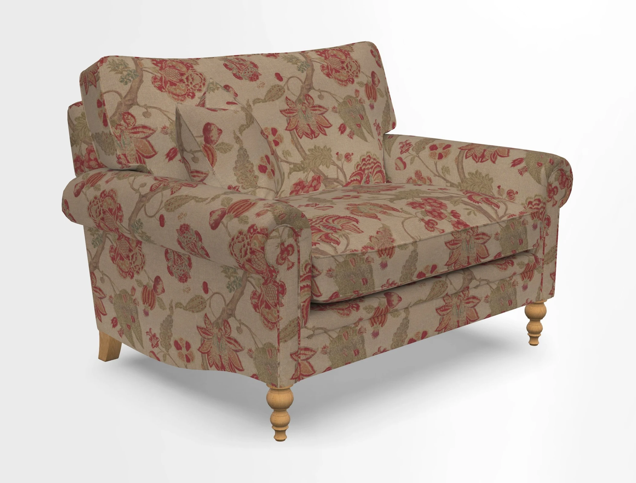Aldingbourne 3 seater sofa in Grain Sack Stripe Linen Red