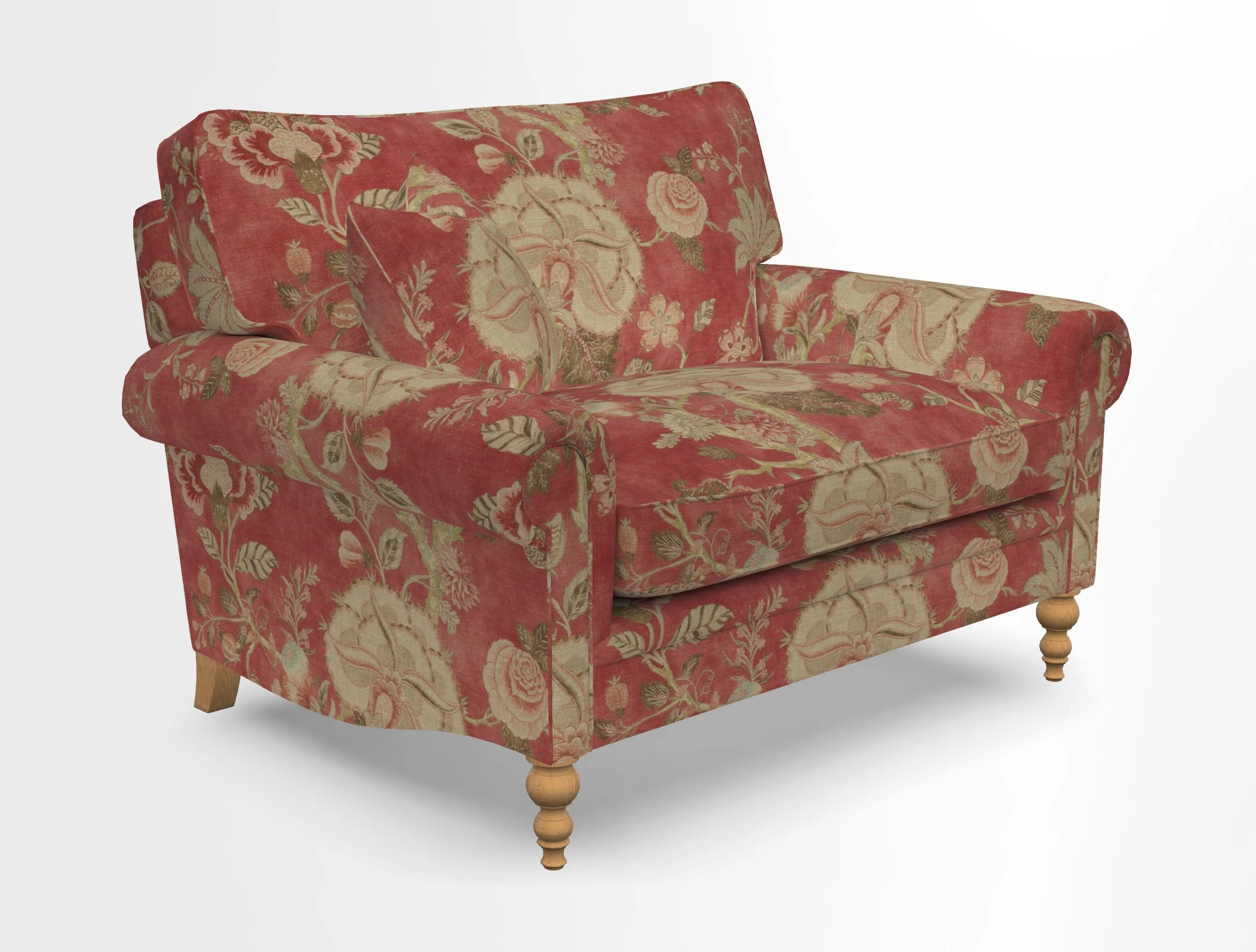 Aldingbourne 3 seater sofa in Grain Sack Stripe Linen Red