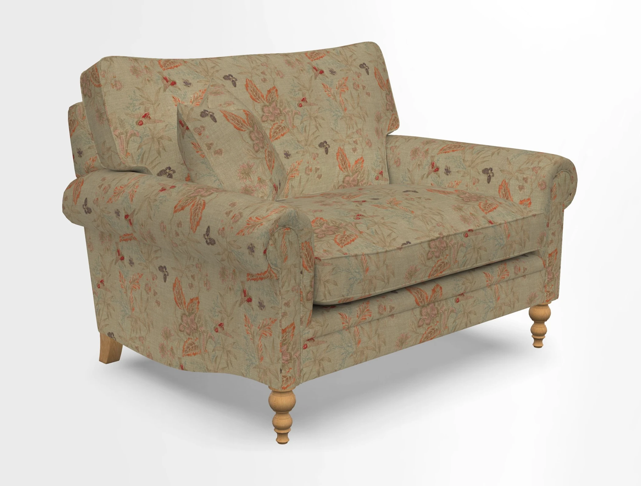 Aldingbourne 3 seater sofa in Grain Sack Stripe Linen Red