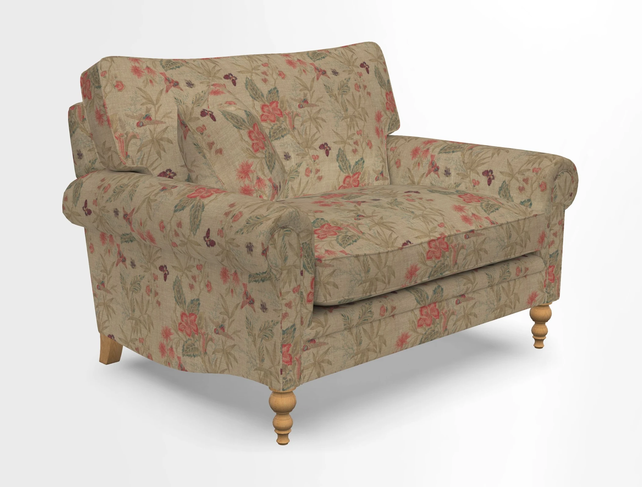 Aldingbourne 3 seater sofa in Grain Sack Stripe Linen Red