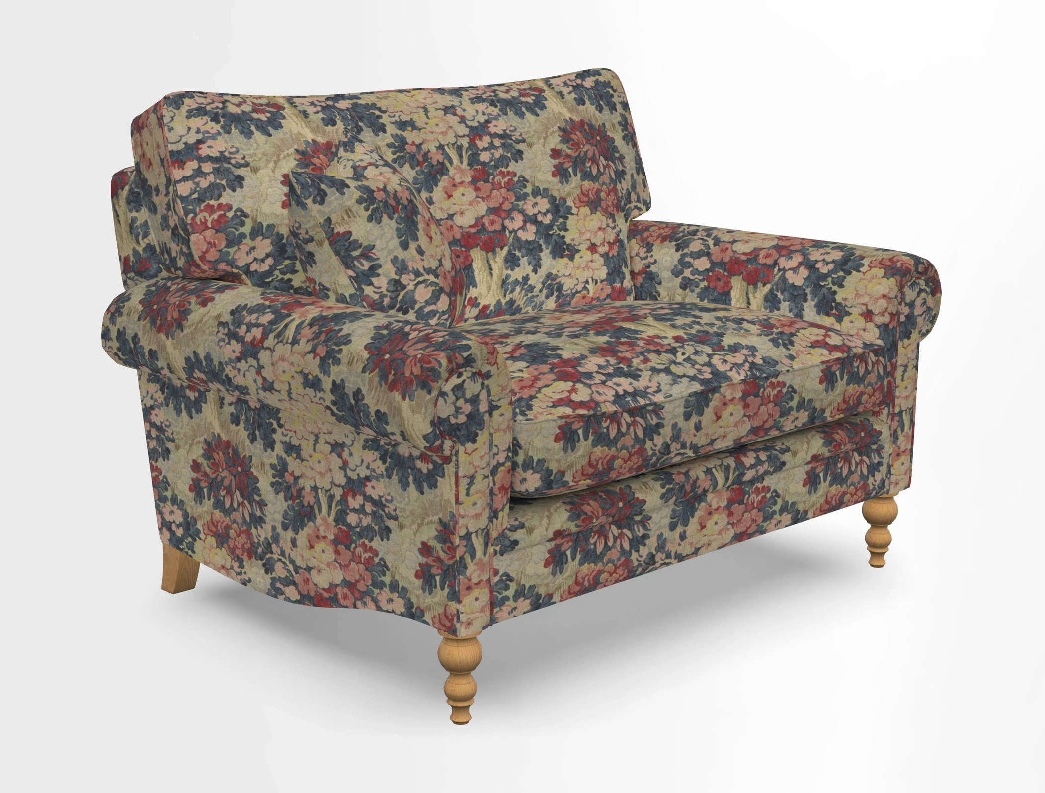 Aldingbourne 3 seater sofa in Grain Sack Stripe Linen Red