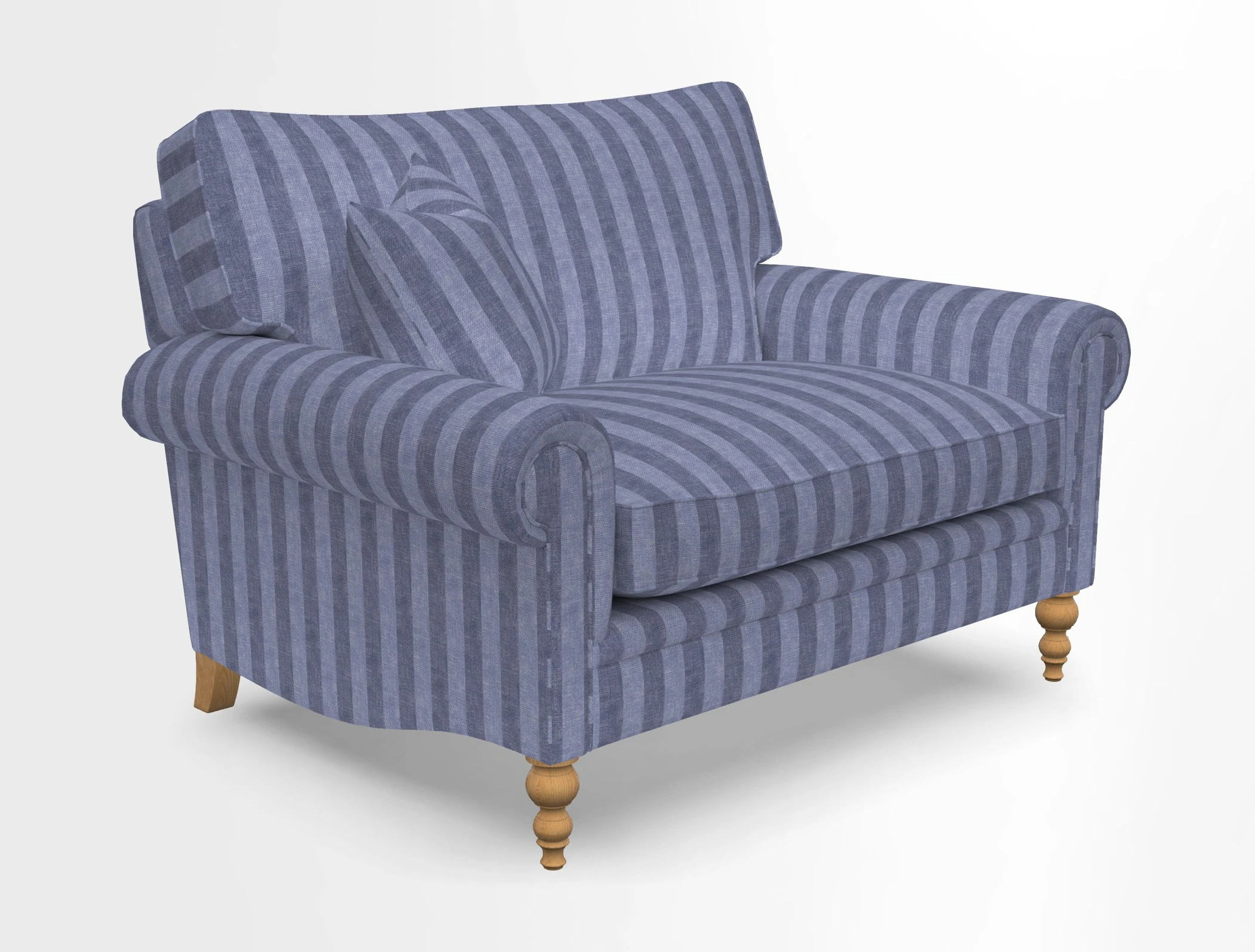 Aldingbourne 3 seater sofa in Grain Sack Stripe Linen Red