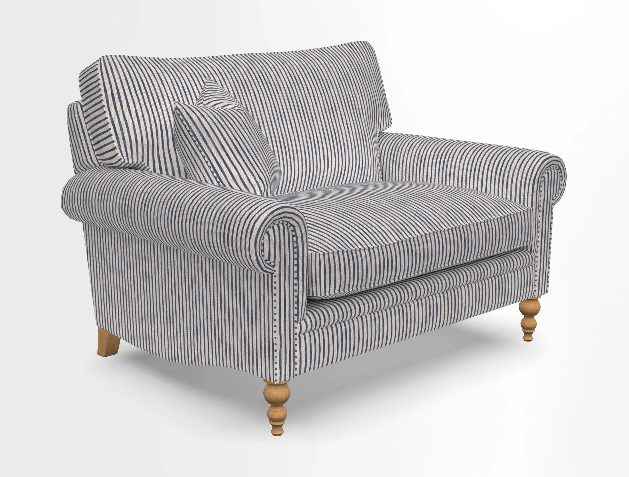 Aldingbourne 3 seater sofa in Grain Sack Stripe Linen Red