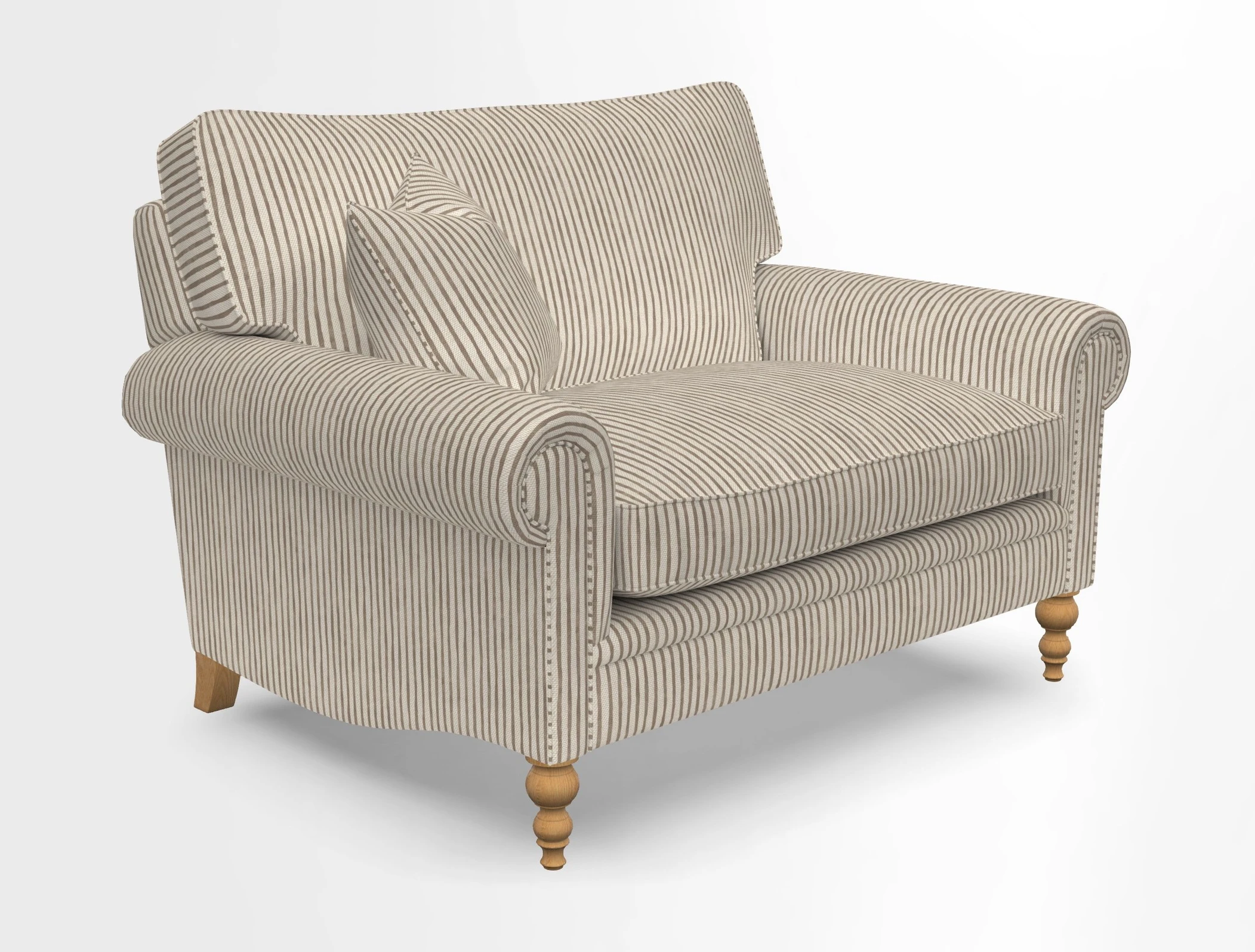 Aldingbourne 3 seater sofa in Grain Sack Stripe Linen Red
