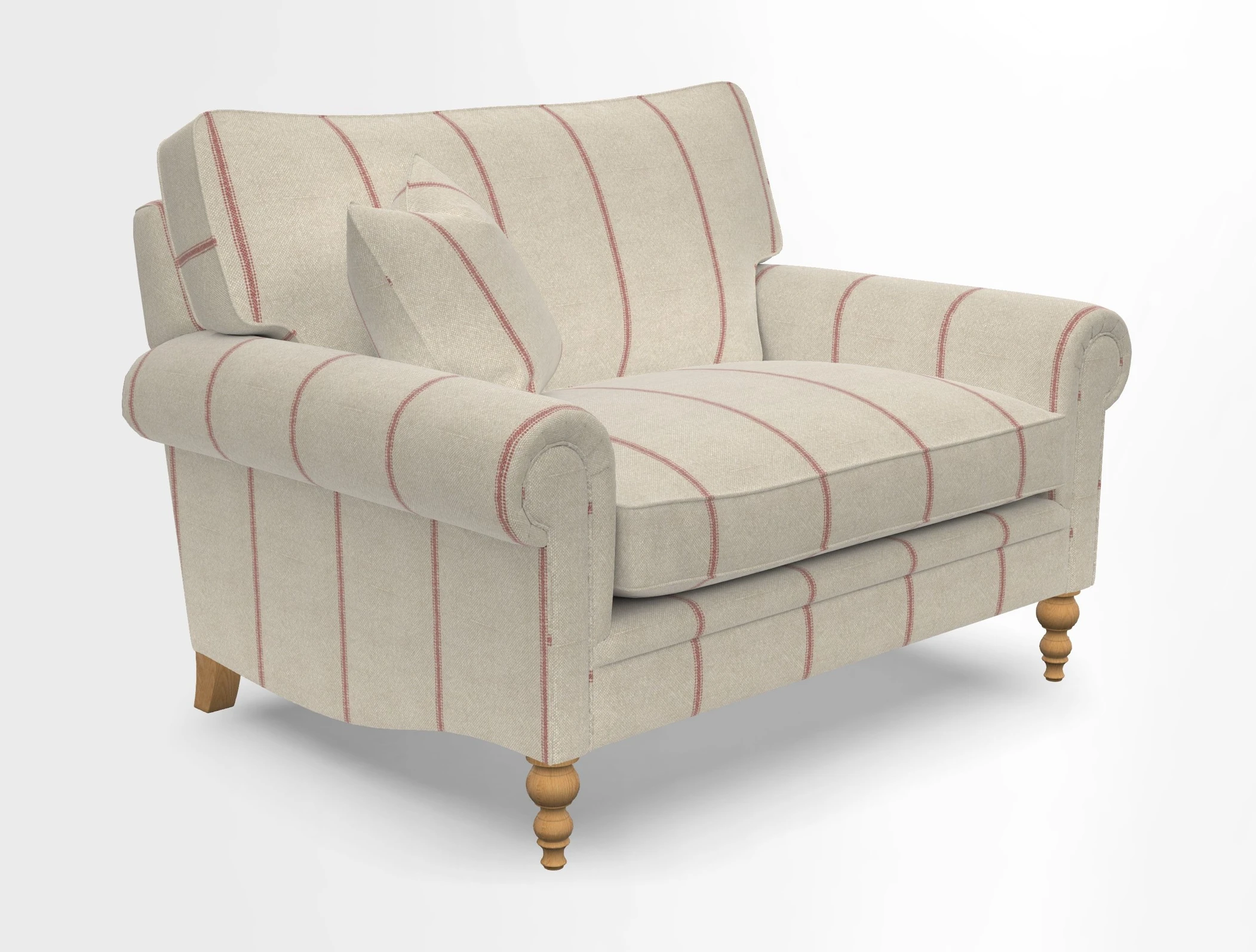 Aldingbourne 3 seater sofa in Grain Sack Stripe Linen Red