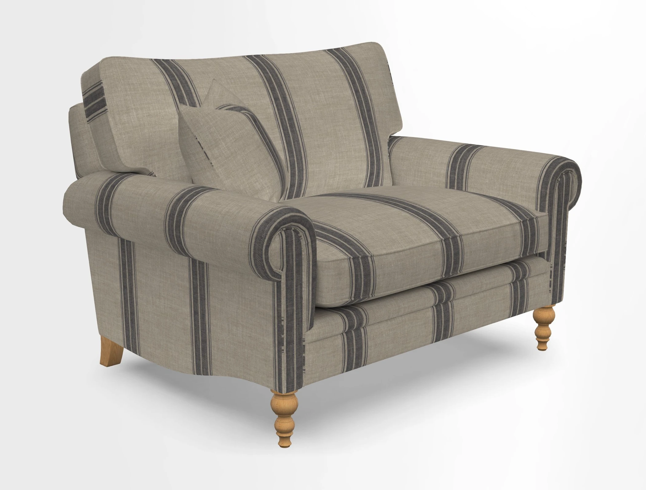 Aldingbourne 3 seater sofa in Grain Sack Stripe Linen Red