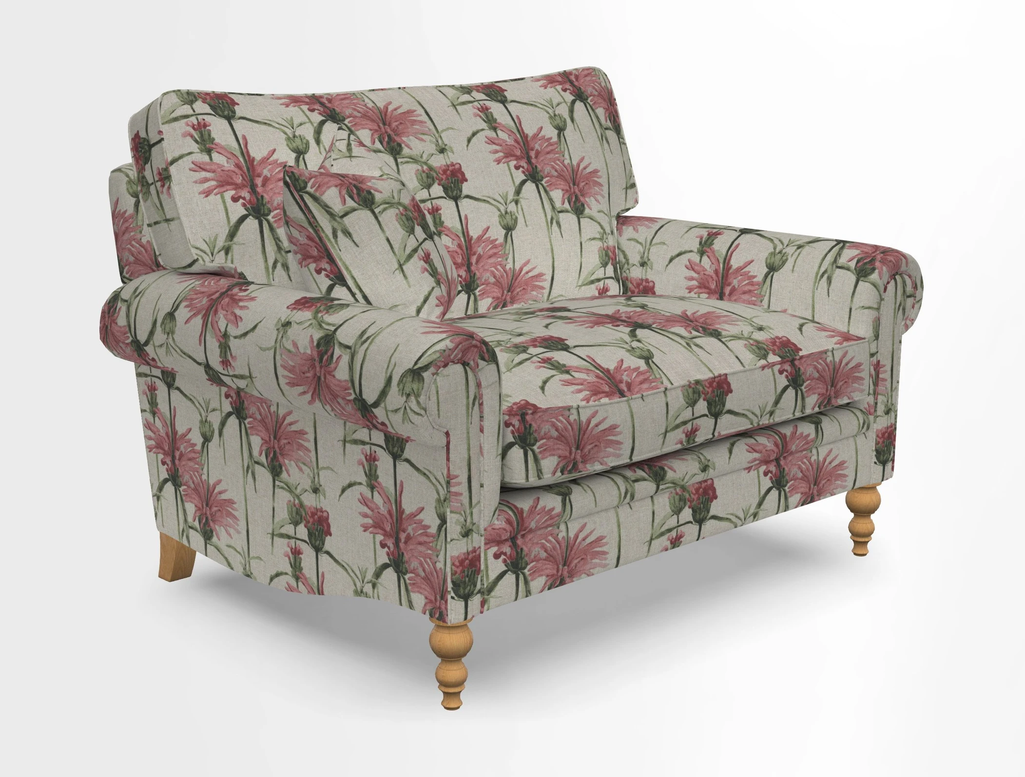 Aldingbourne 3 seater sofa in Grain Sack Stripe Linen Red