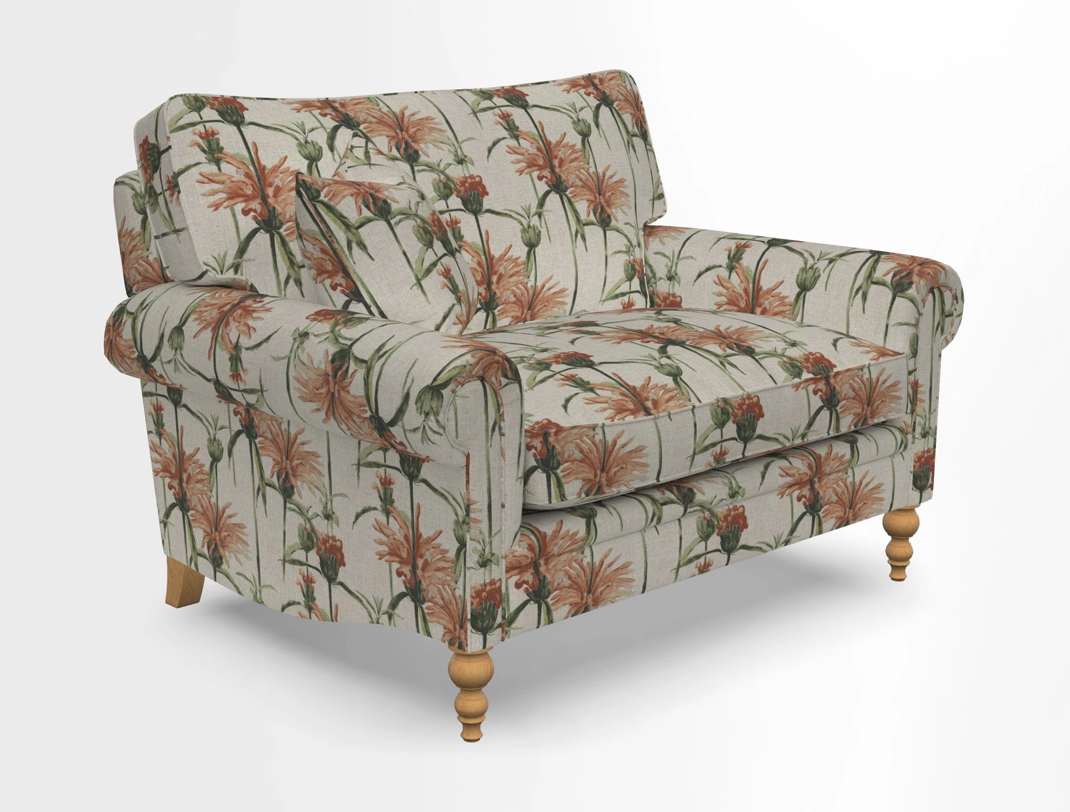 Aldingbourne 3 seater sofa in Grain Sack Stripe Linen Red