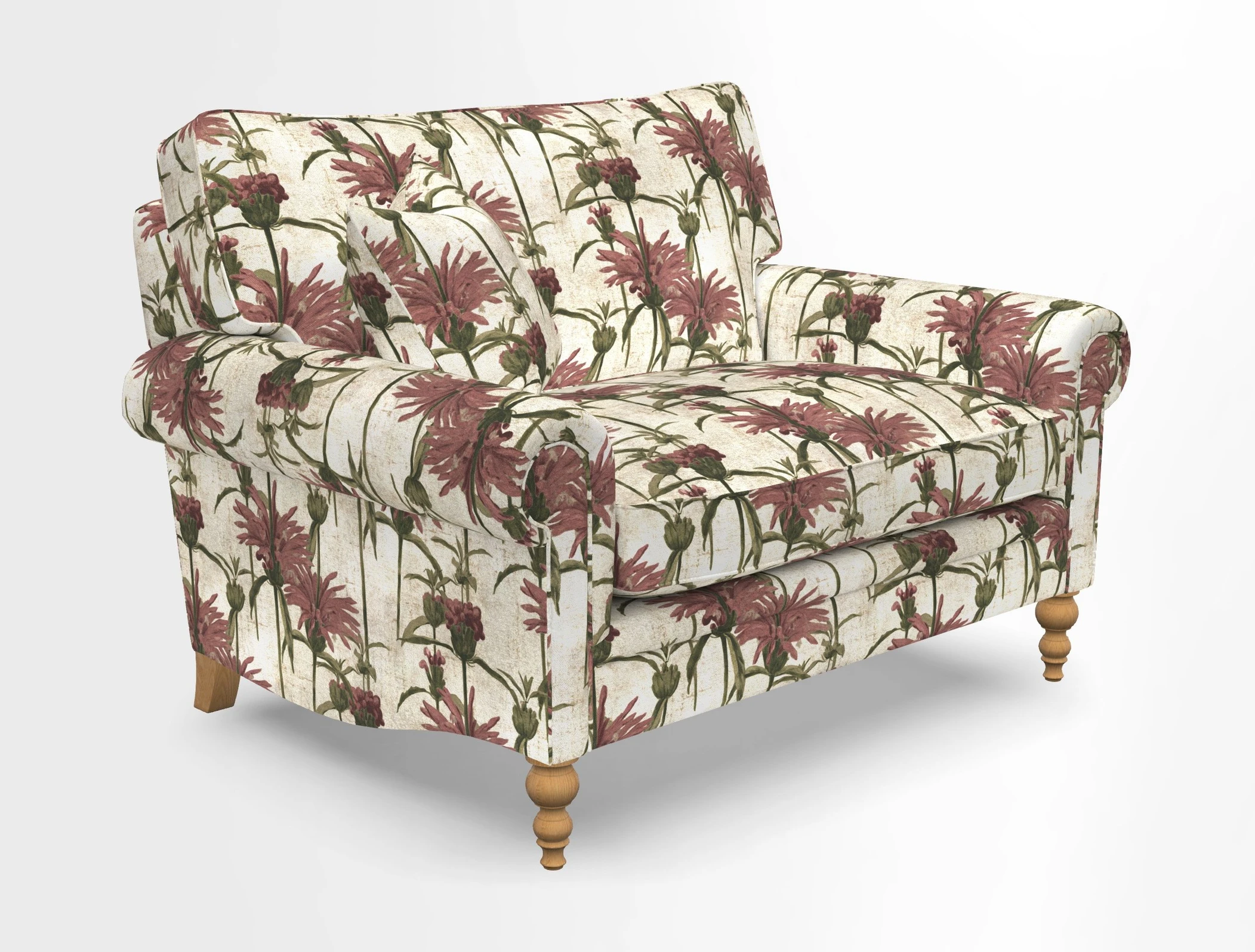 Aldingbourne 3 seater sofa in Grain Sack Stripe Linen Red