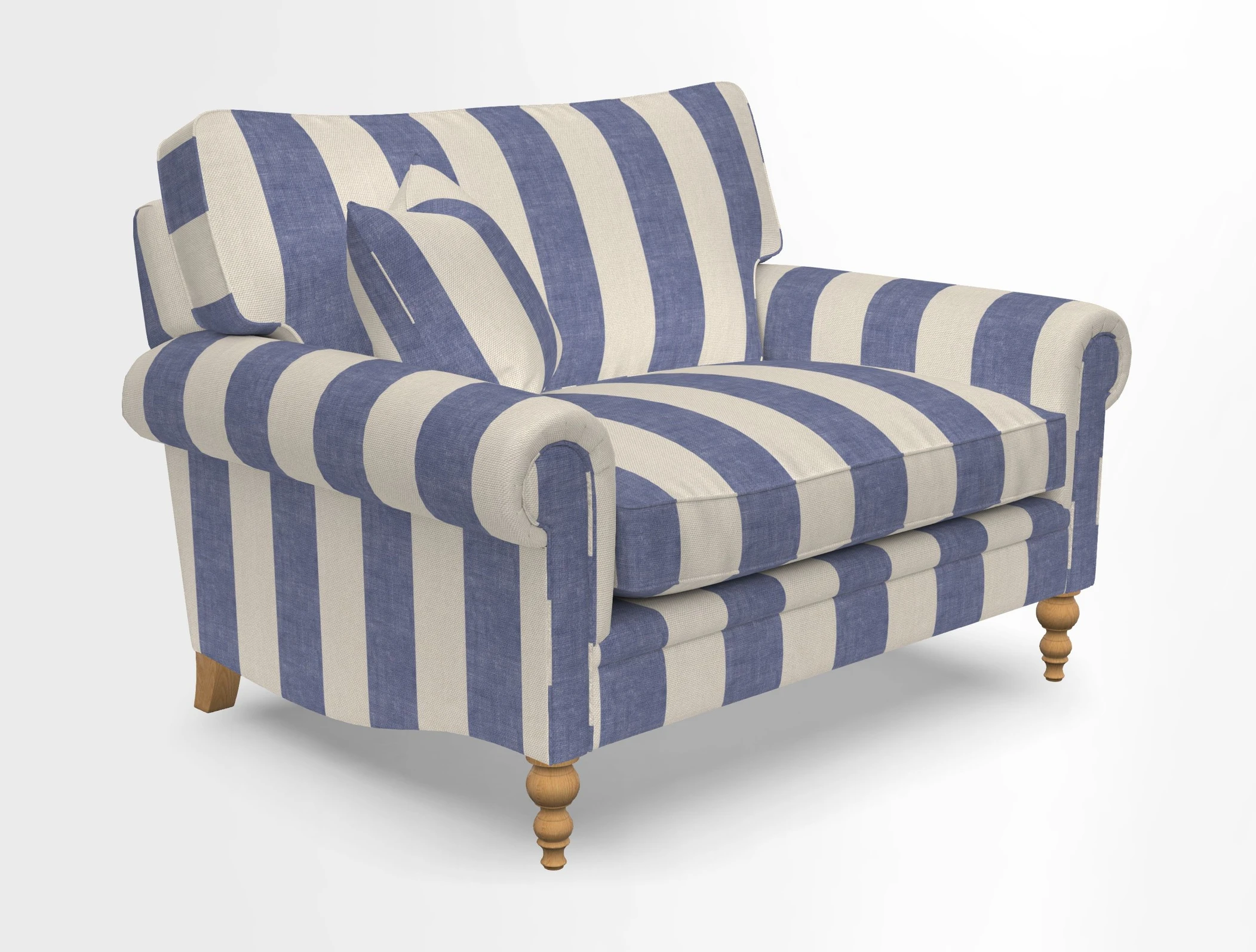 Aldingbourne 3 seater sofa in Grain Sack Stripe Linen Red