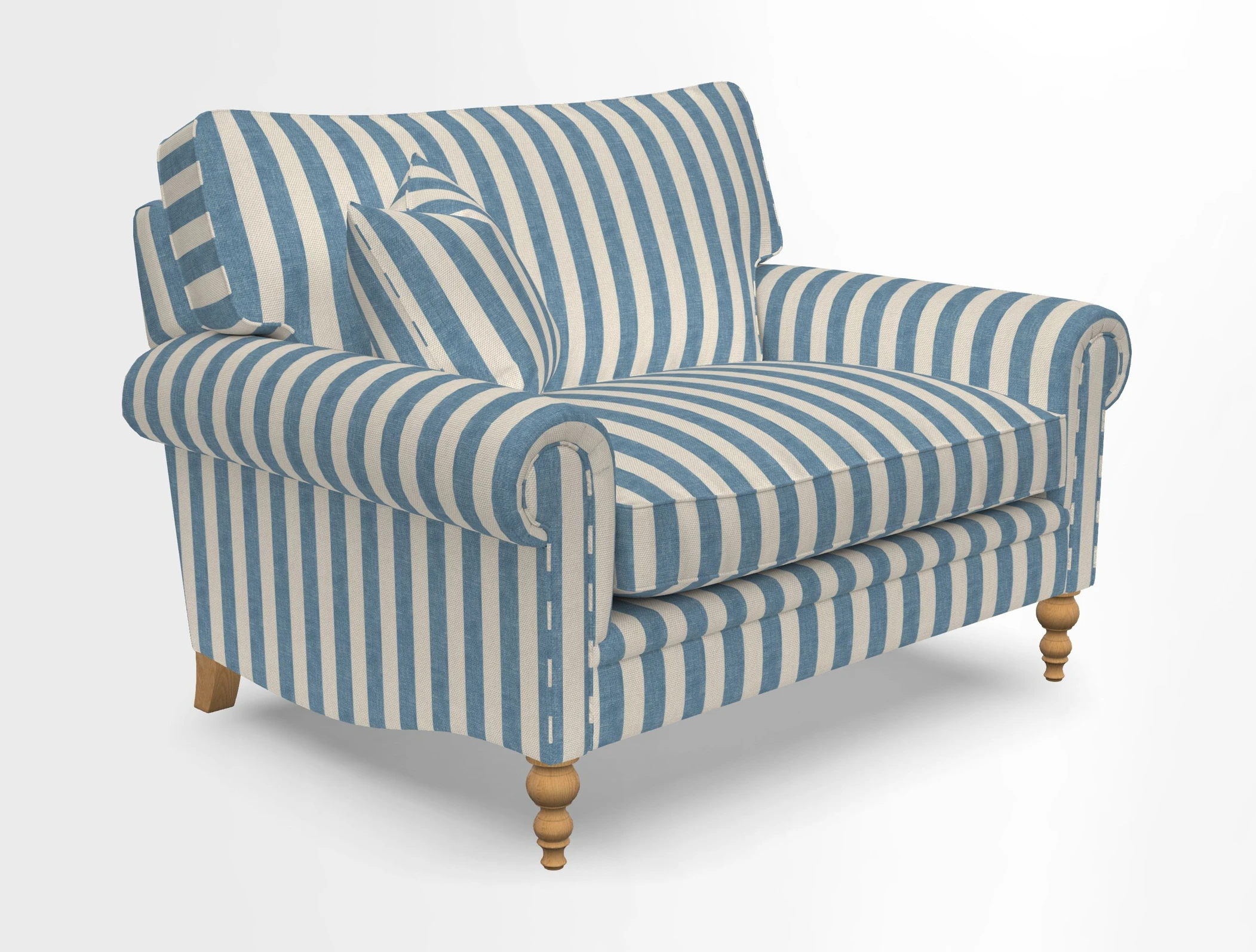 Aldingbourne 3 seater sofa in Grain Sack Stripe Linen Red