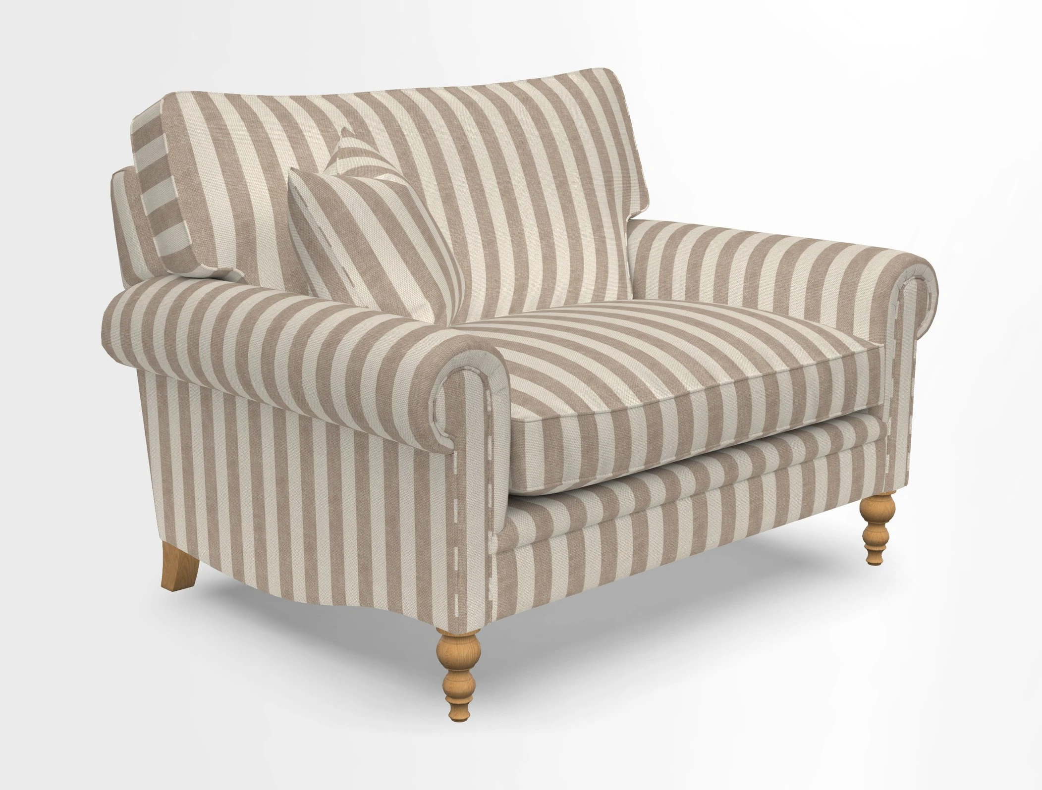 Aldingbourne 3 seater sofa in Grain Sack Stripe Linen Red