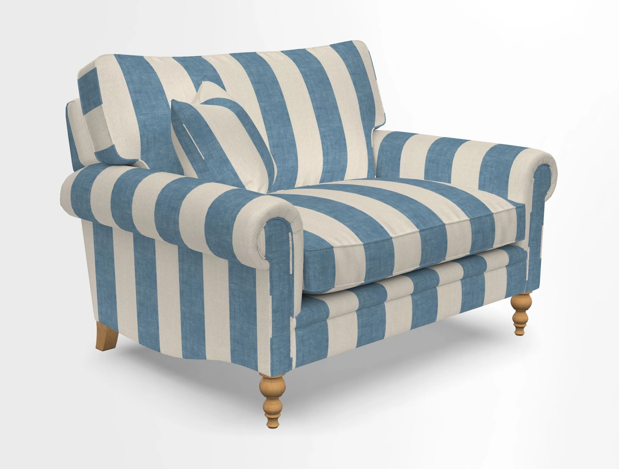 Aldingbourne 3 seater sofa in Grain Sack Stripe Linen Red