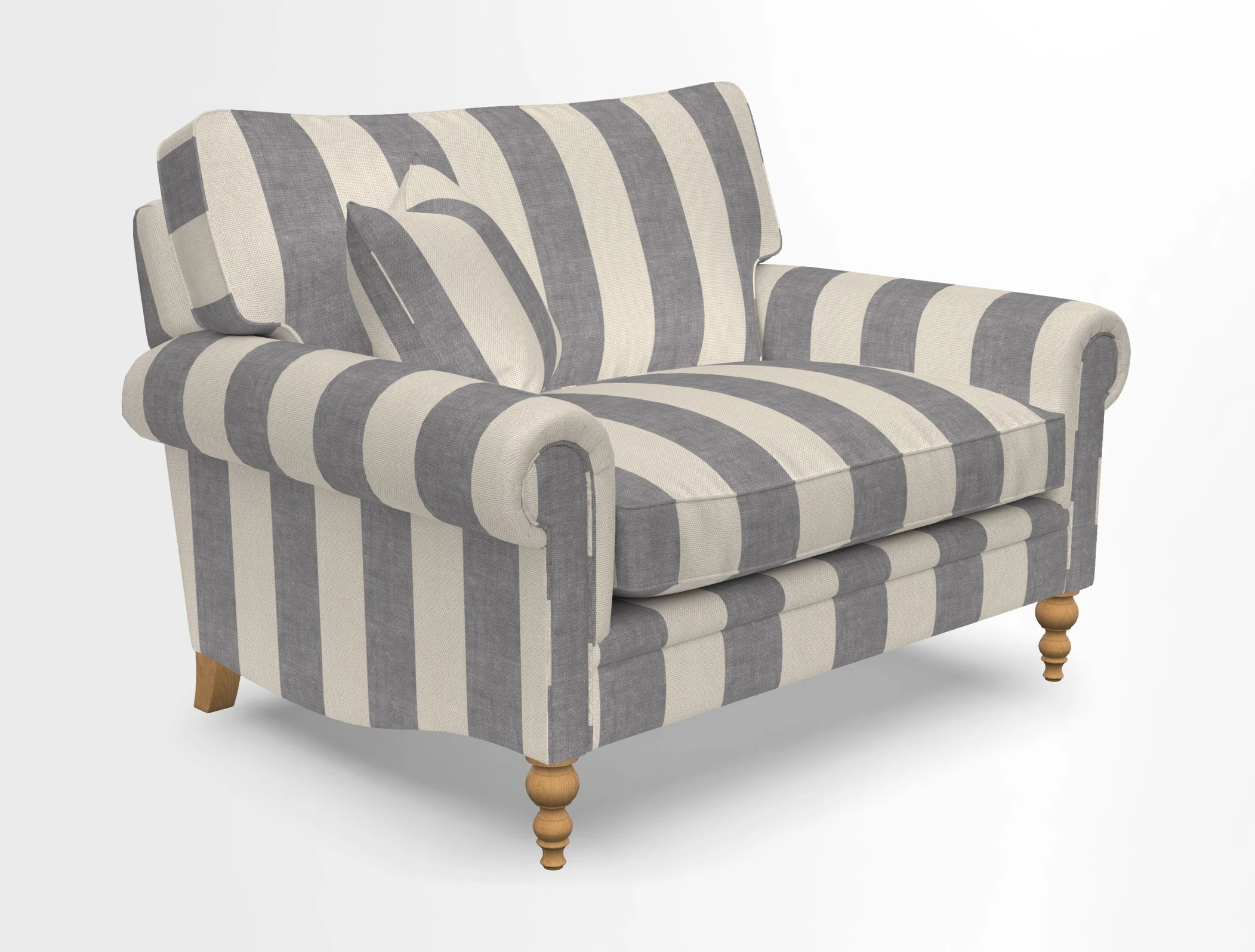 Aldingbourne 3 seater sofa in Grain Sack Stripe Linen Red