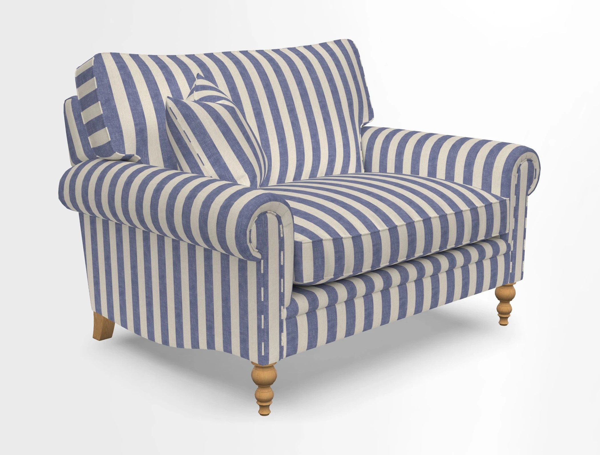 Aldingbourne 3 seater sofa in Grain Sack Stripe Linen Red