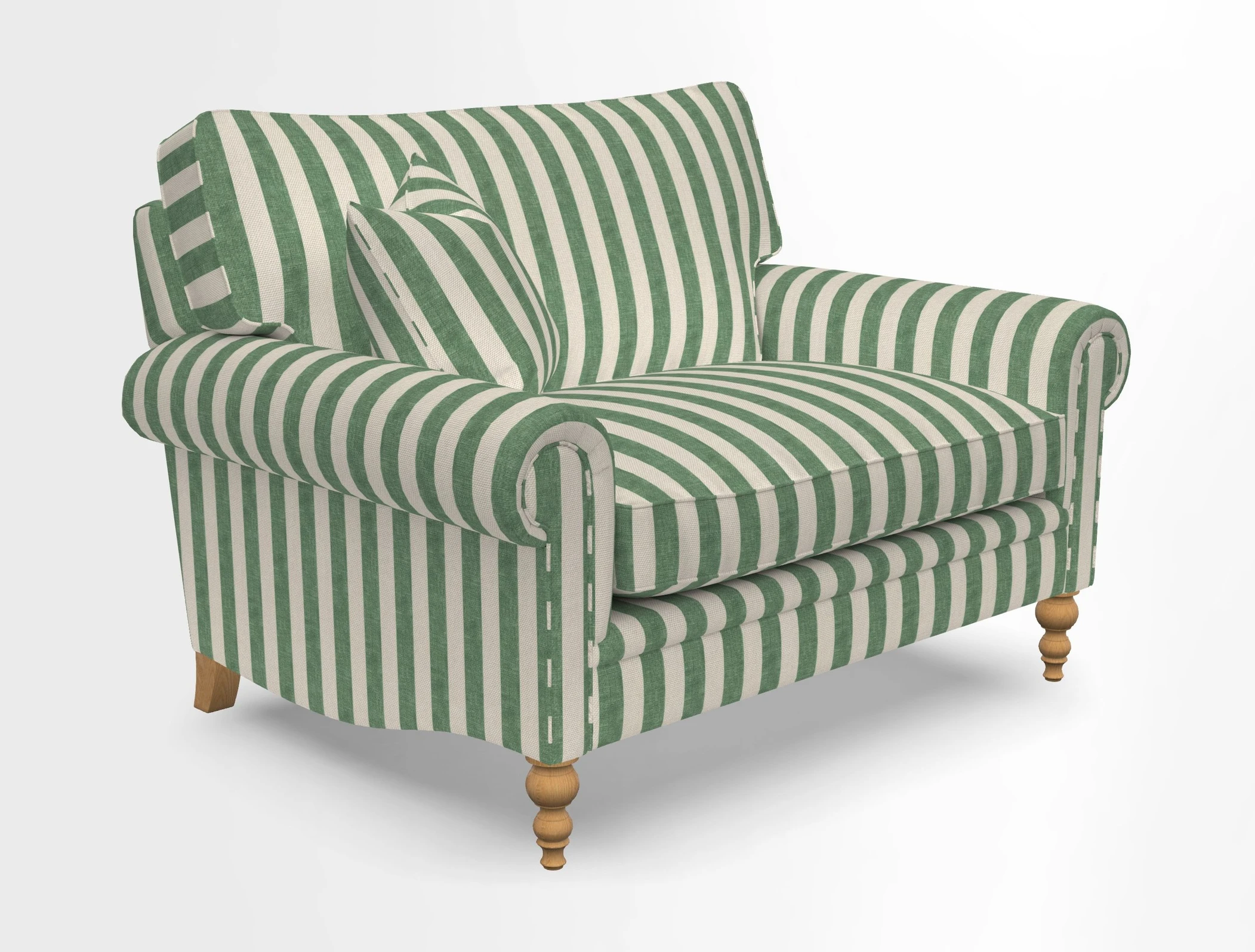 Aldingbourne 3 seater sofa in Grain Sack Stripe Linen Red