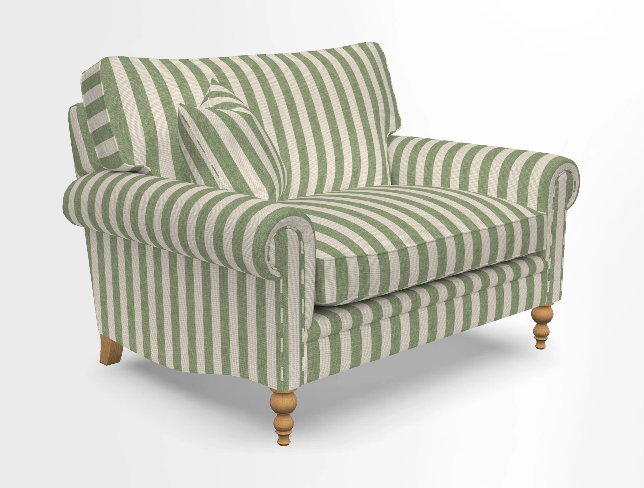 Aldingbourne 3 seater sofa in Grain Sack Stripe Linen Red
