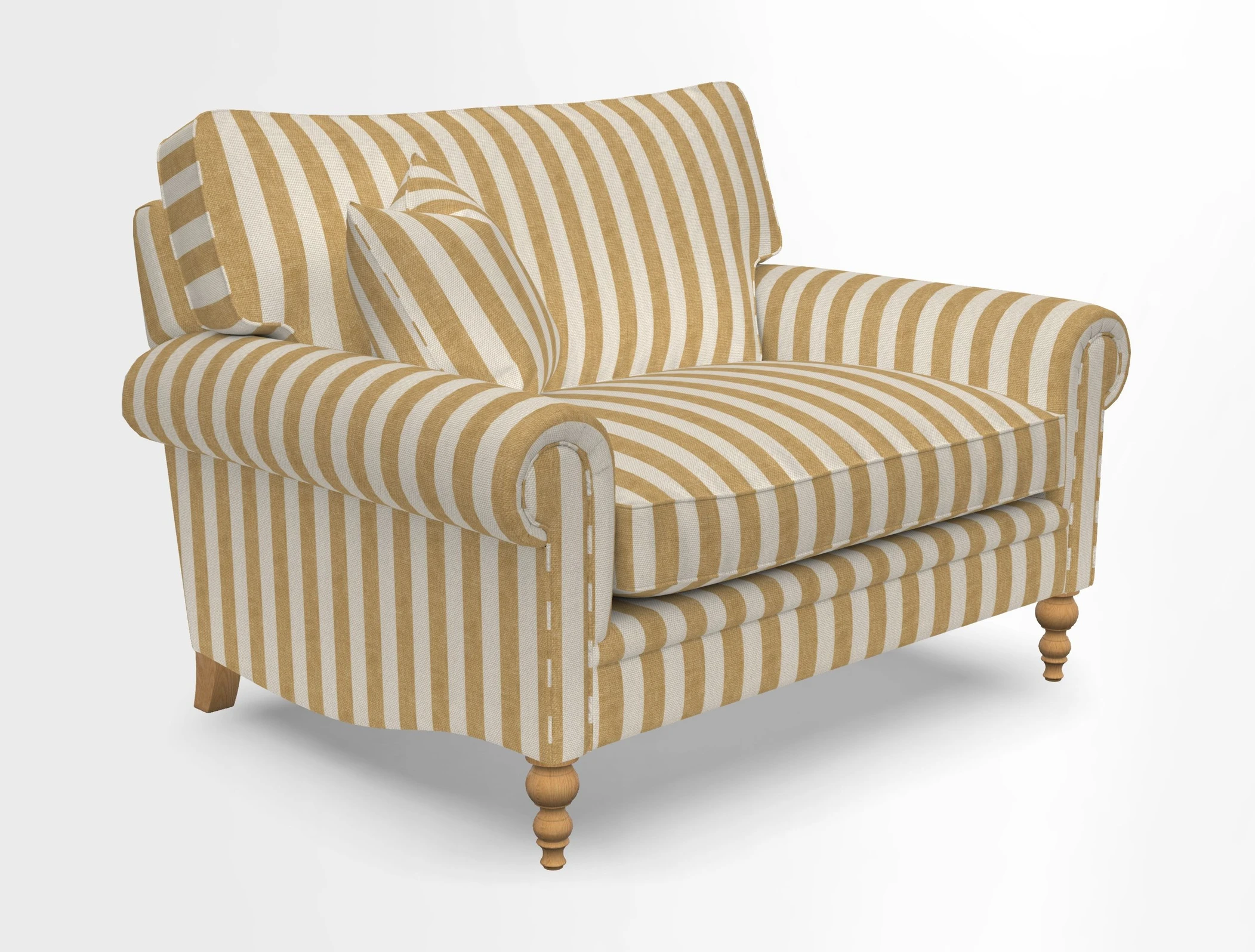 Aldingbourne 3 seater sofa in Grain Sack Stripe Linen Red