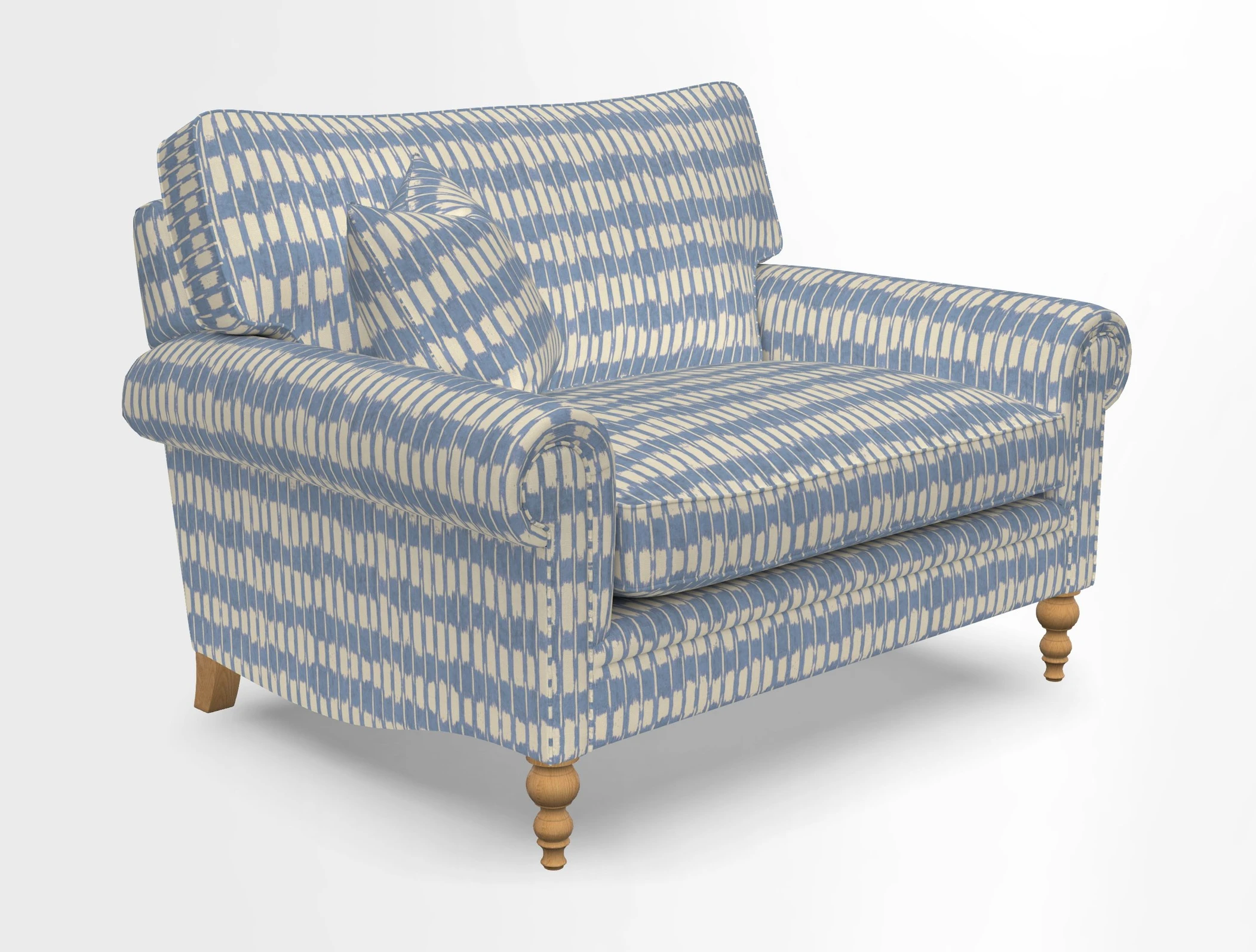 Aldingbourne 3 seater sofa in Grain Sack Stripe Linen Red