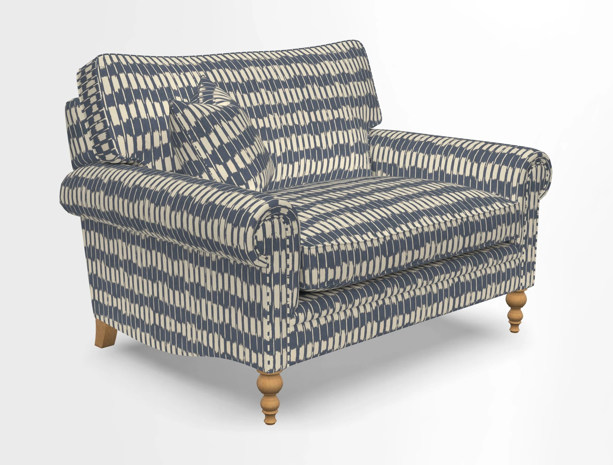 Aldingbourne 3 seater sofa in Grain Sack Stripe Linen Red