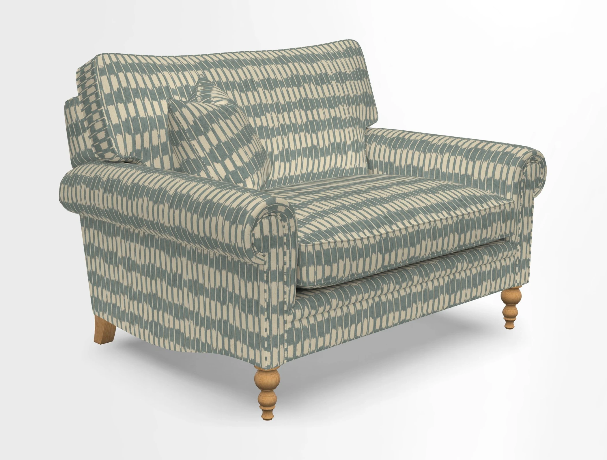 Aldingbourne 3 seater sofa in Grain Sack Stripe Linen Red
