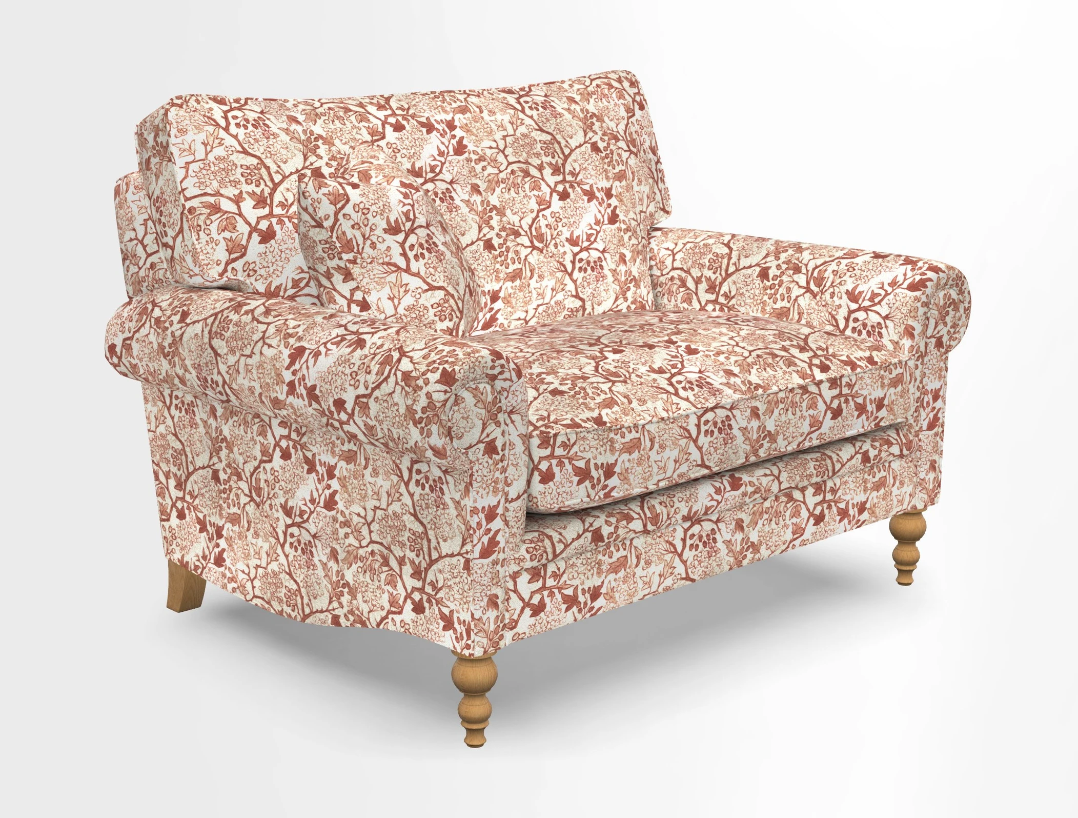 Aldingbourne 3 seater sofa in Grain Sack Stripe Linen Red