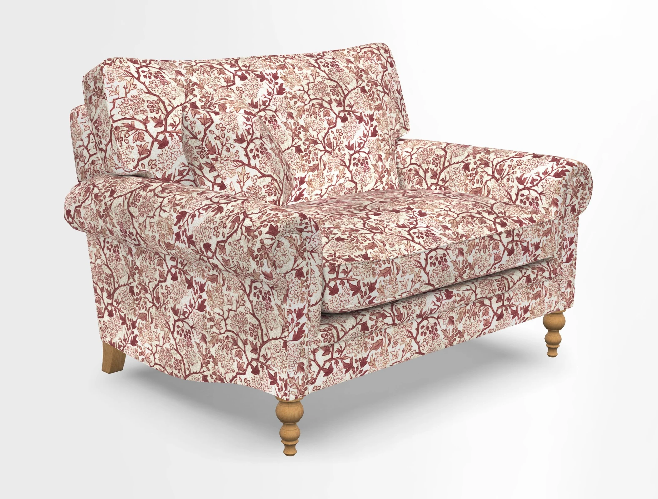 Aldingbourne 3 seater sofa in Grain Sack Stripe Linen Red