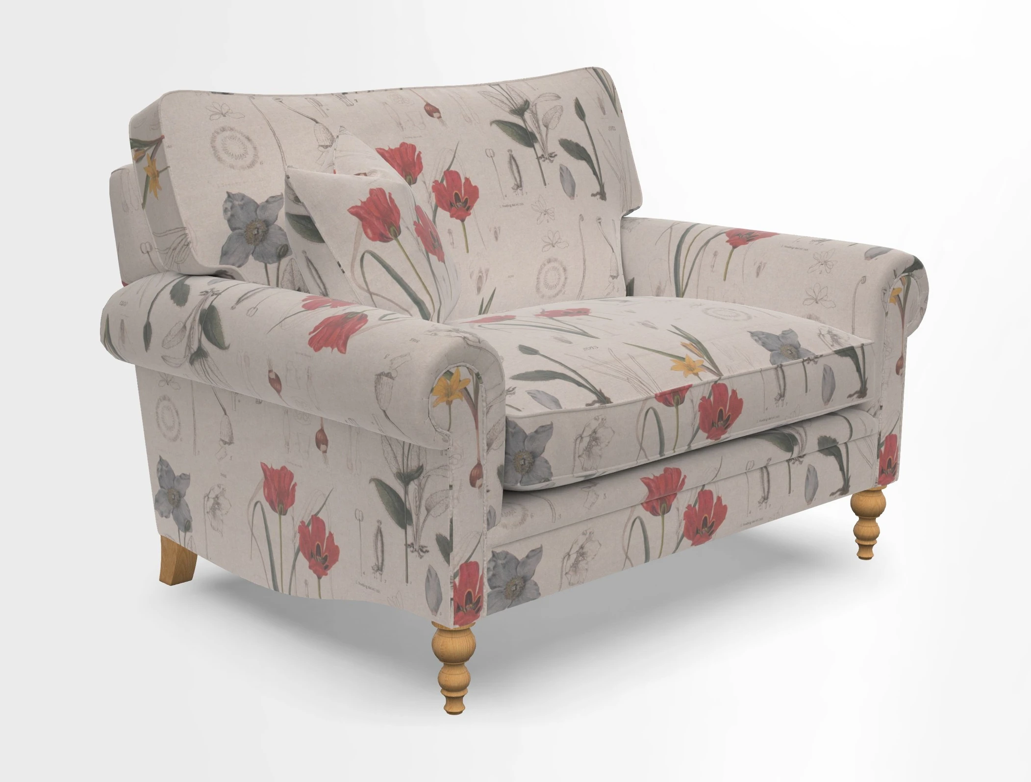 Aldingbourne 3 seater sofa in Grain Sack Stripe Linen Red
