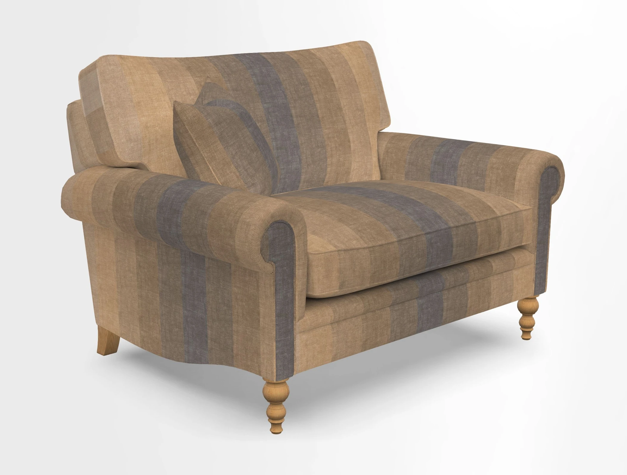 Aldingbourne 3 seater sofa in Grain Sack Stripe Linen Red