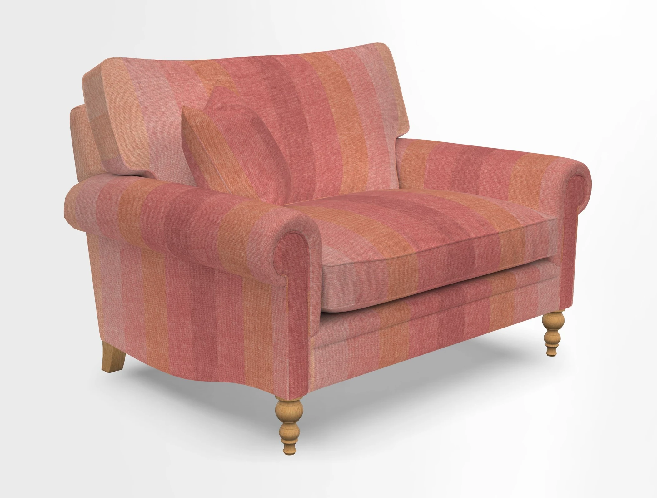 Aldingbourne 3 seater sofa in Grain Sack Stripe Linen Red