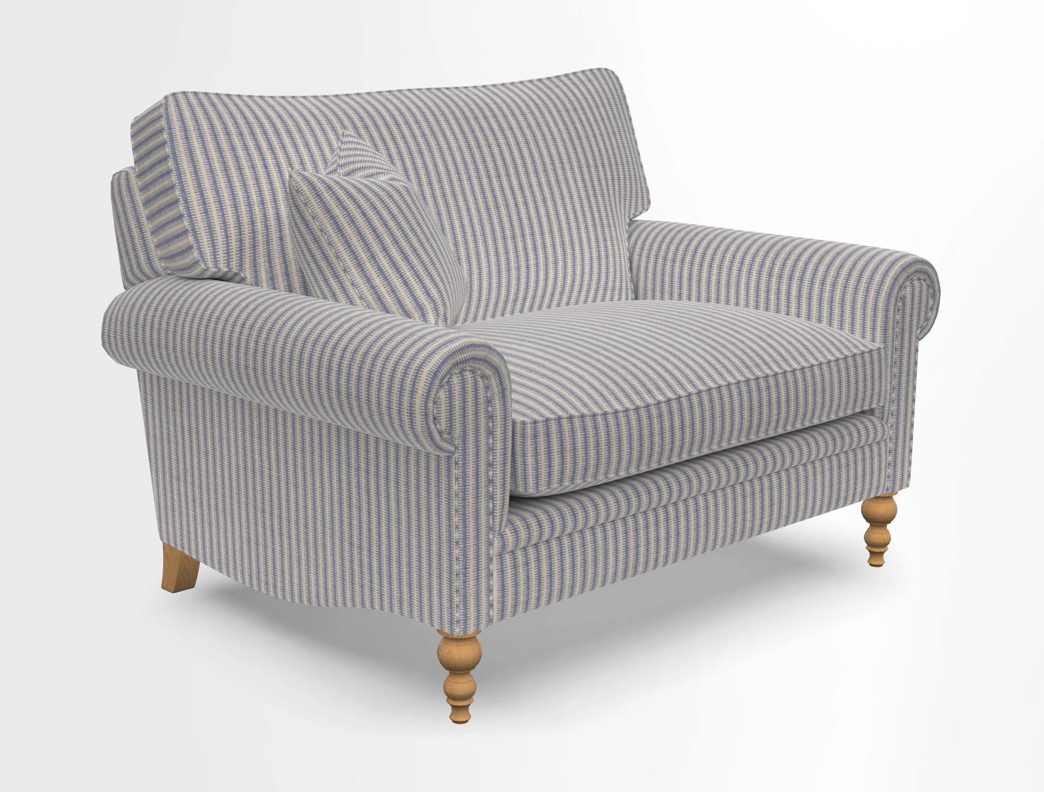Aldingbourne 3 seater sofa in Grain Sack Stripe Linen Red
