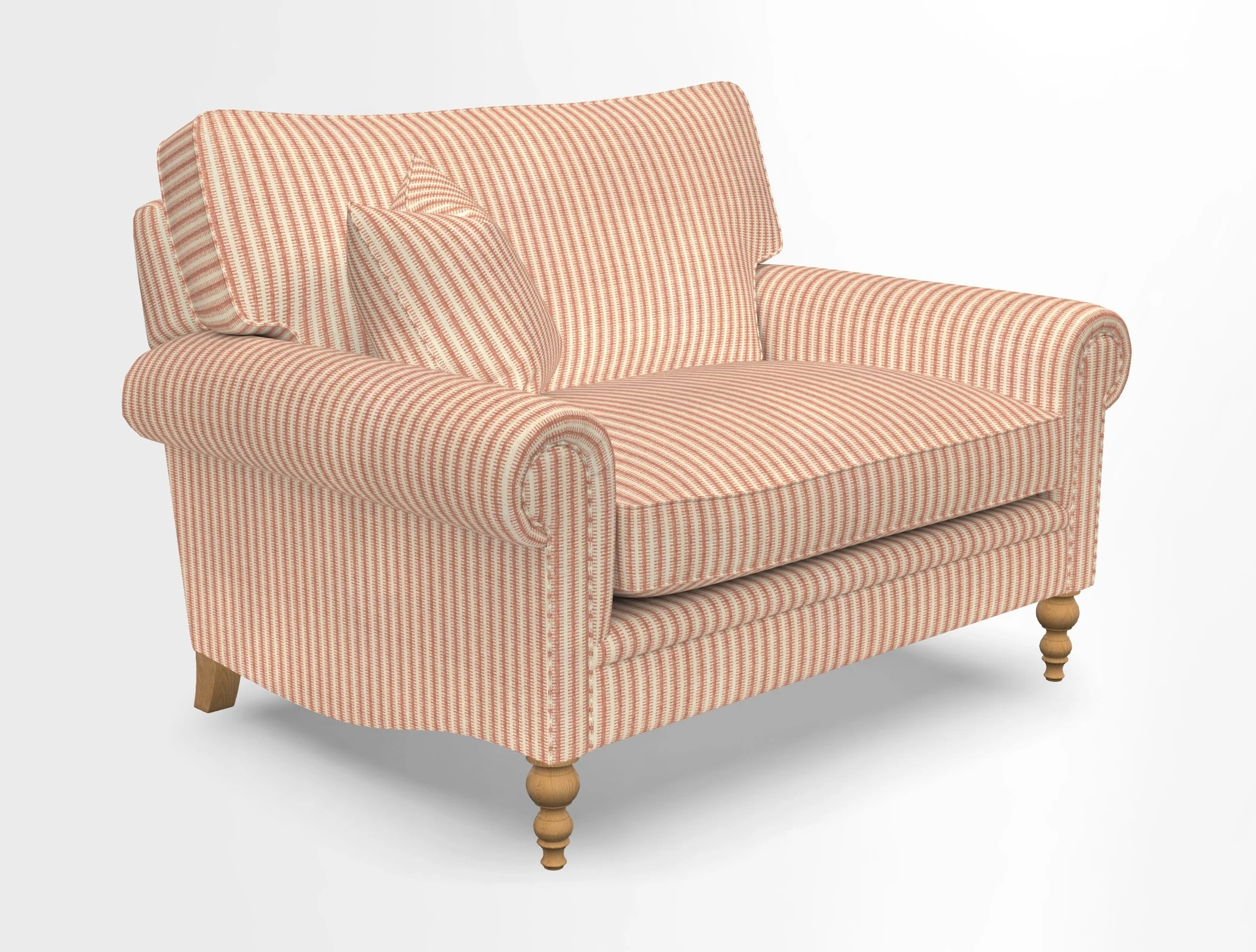 Aldingbourne 3 seater sofa in Grain Sack Stripe Linen Red