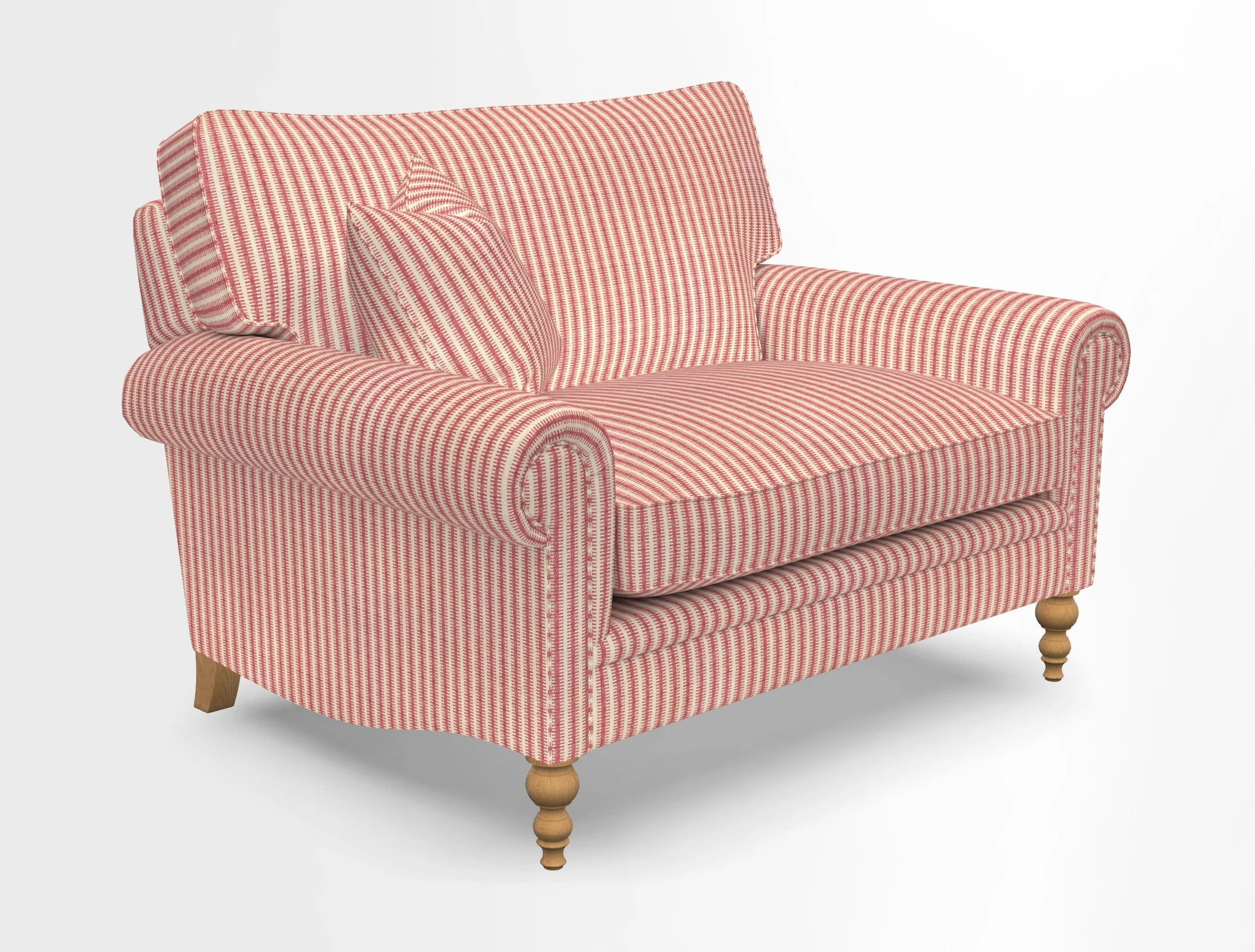Aldingbourne 3 seater sofa in Grain Sack Stripe Linen Red