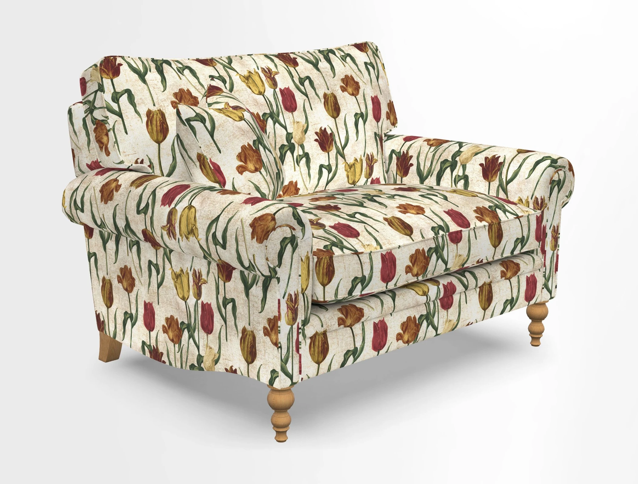 Aldingbourne 3 seater sofa in Grain Sack Stripe Linen Red