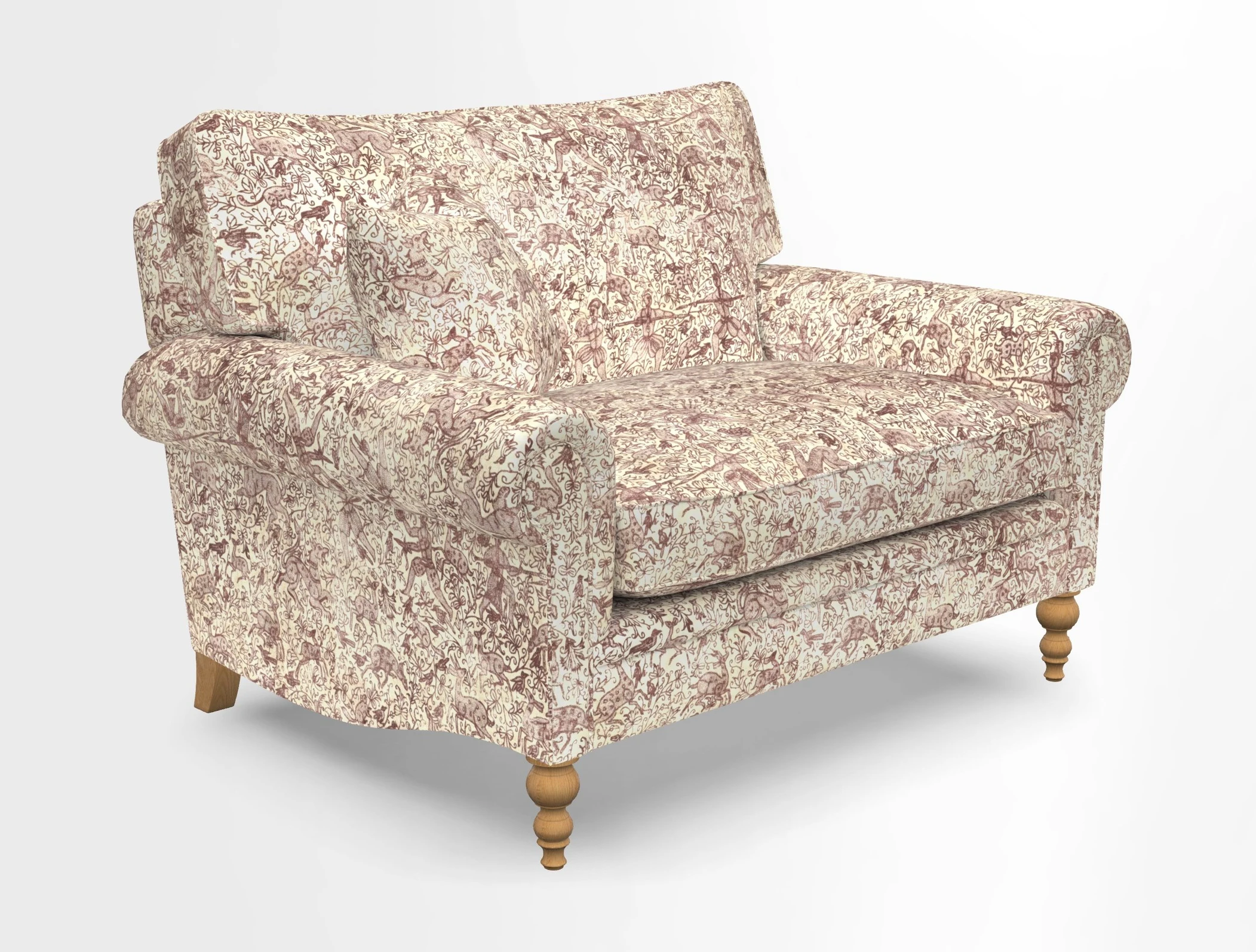 Aldingbourne 3 seater sofa in Grain Sack Stripe Linen Red