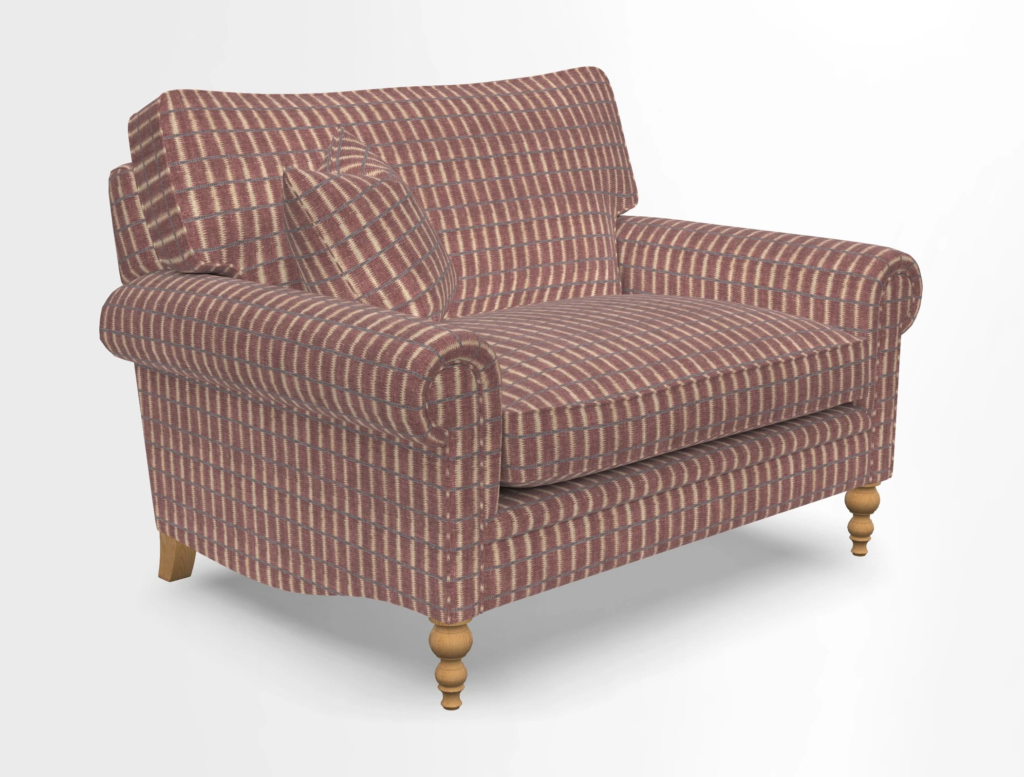 Aldingbourne 3 seater sofa in Grain Sack Stripe Linen Red