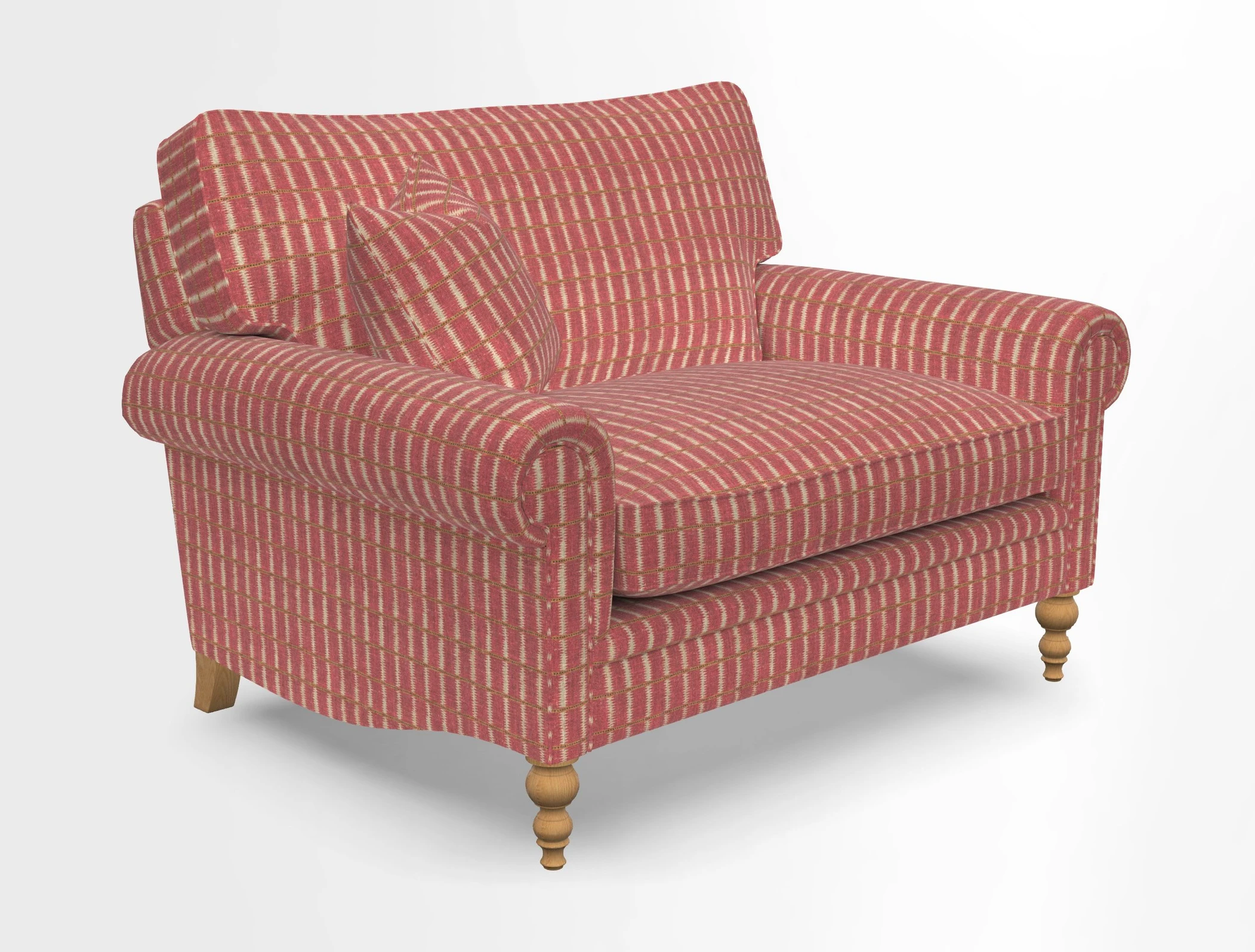 Aldingbourne 3 seater sofa in Grain Sack Stripe Linen Red