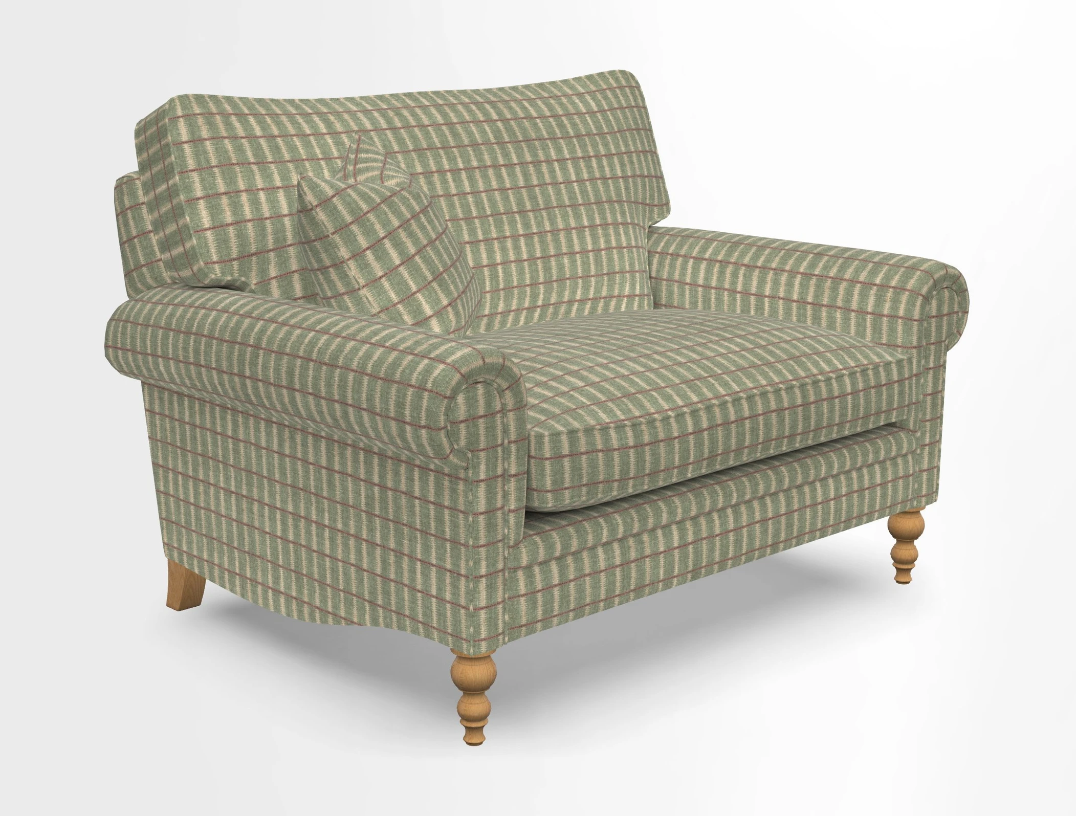 Aldingbourne 3 seater sofa in Grain Sack Stripe Linen Red