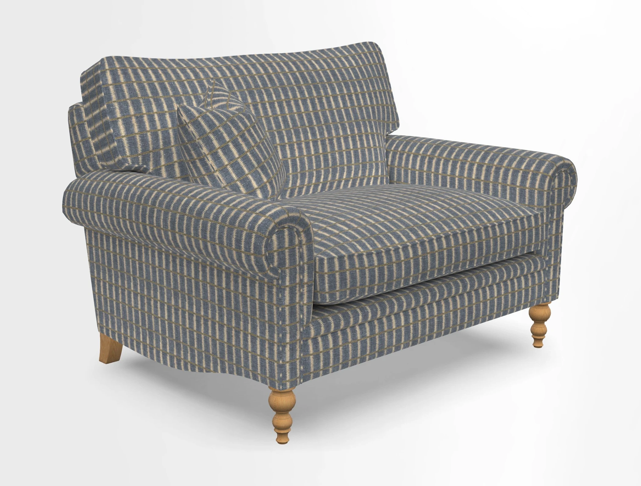Aldingbourne 3 seater sofa in Grain Sack Stripe Linen Red