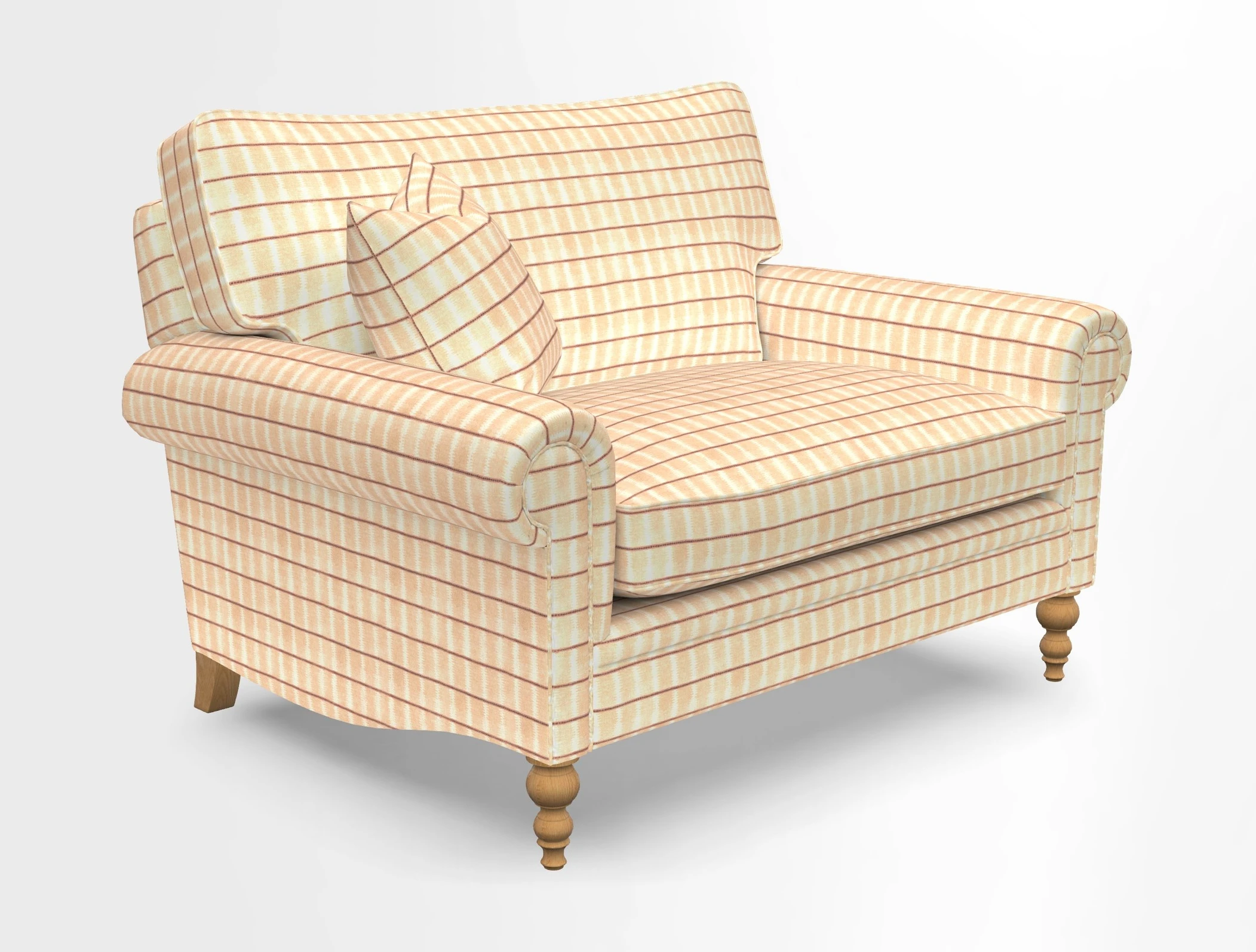 Aldingbourne 3 seater sofa in Grain Sack Stripe Linen Red