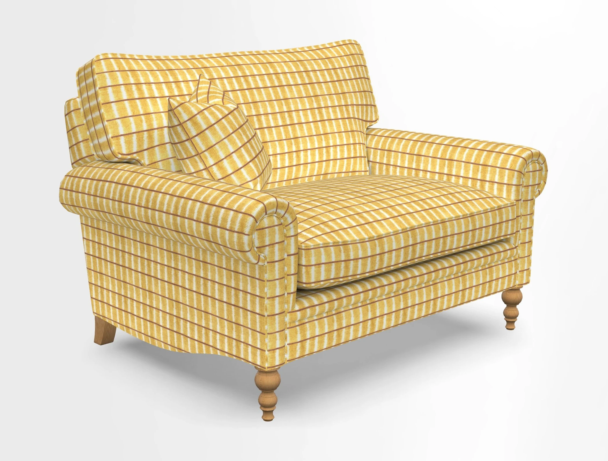 Aldingbourne 3 seater sofa in Grain Sack Stripe Linen Red