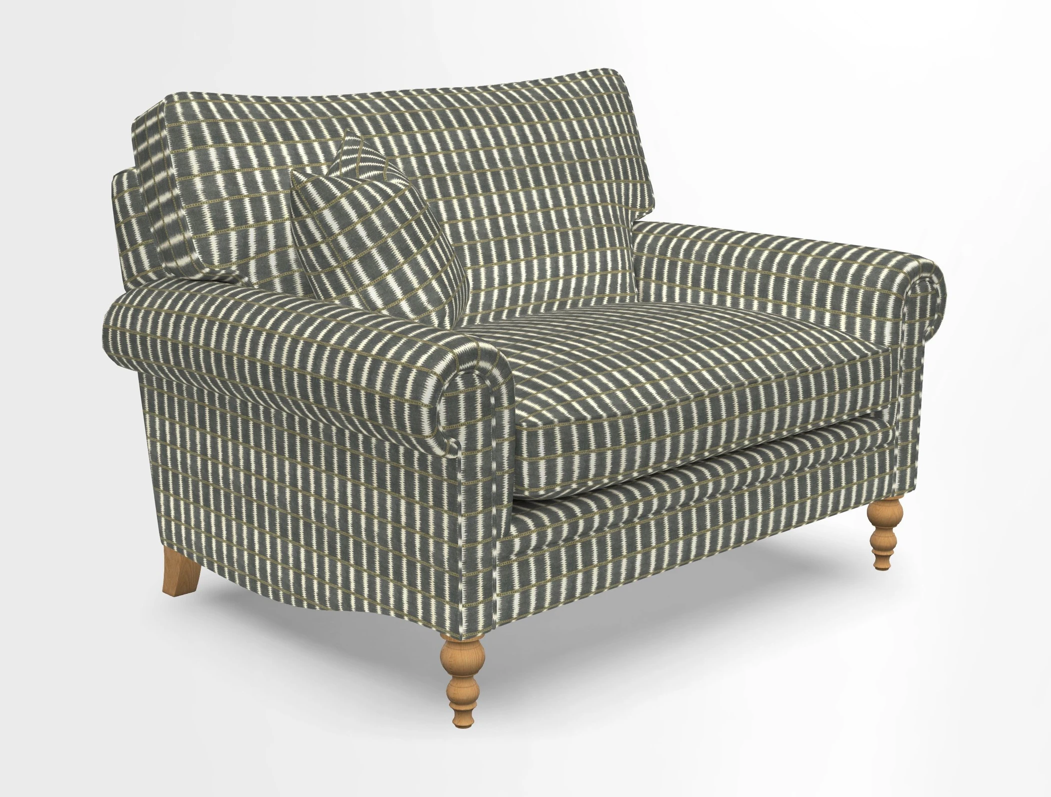 Aldingbourne 3 seater sofa in Grain Sack Stripe Linen Red