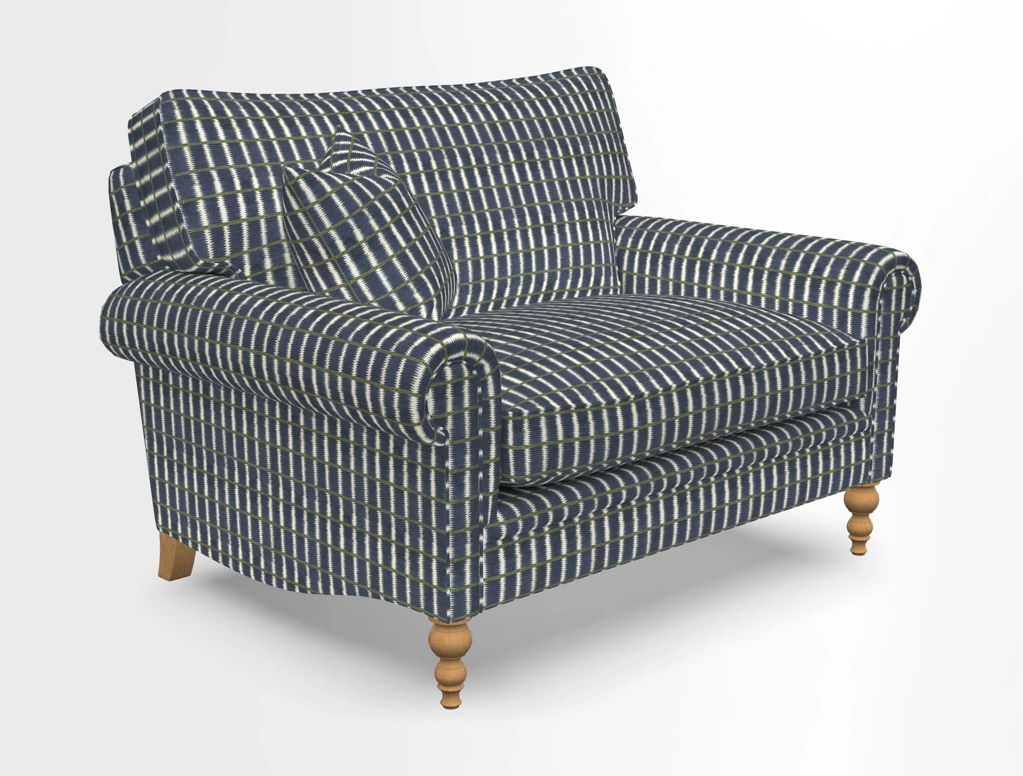 Aldingbourne 3 seater sofa in Grain Sack Stripe Linen Red